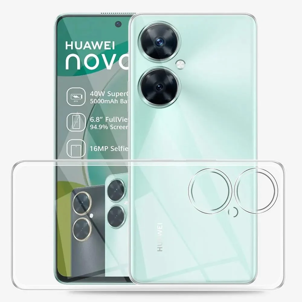 DL3 Mobilak Case Compatible with Huawei NOVA 11i / Enjoy 60 Pro Case Crystal Soft TPU Gel Case Flexible Silicone Anti-Scratch Camera Protection TPU Cover - Clear