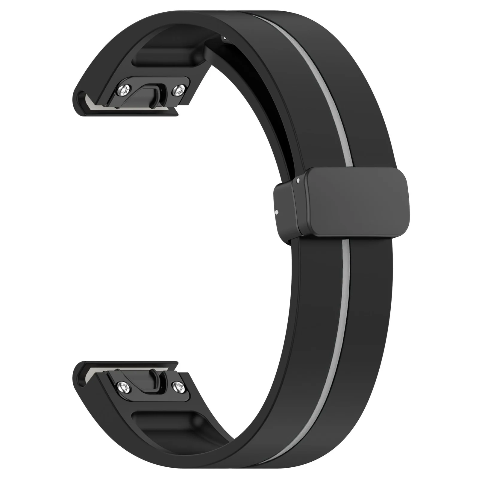 DL3 Mobilak Strap Silicone Magnetic Buckle 20MM For Samsung Gear Sport/Watch 6/5/4/5 Pro 45mm/S2 classic/active 2 40mm 44mm/Amazfit GTS 2/2e/GTS 3/3 Pro/GTS 4/GTS 2 Mini/3 Mini/4 Mini/Bip 3/Bip 3 Pro - Black Gray