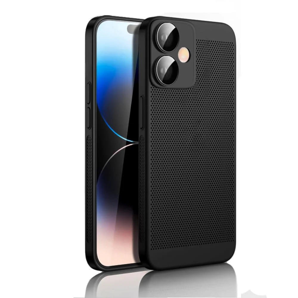 DL3 Mobilak Case For Honor 400 5G Heat Dissipation Case with Built-in Camera Lens Protector Slim Fit Breathable Cooling Anti-Fingerprint Hard PC Back Shockproof Cover - Black