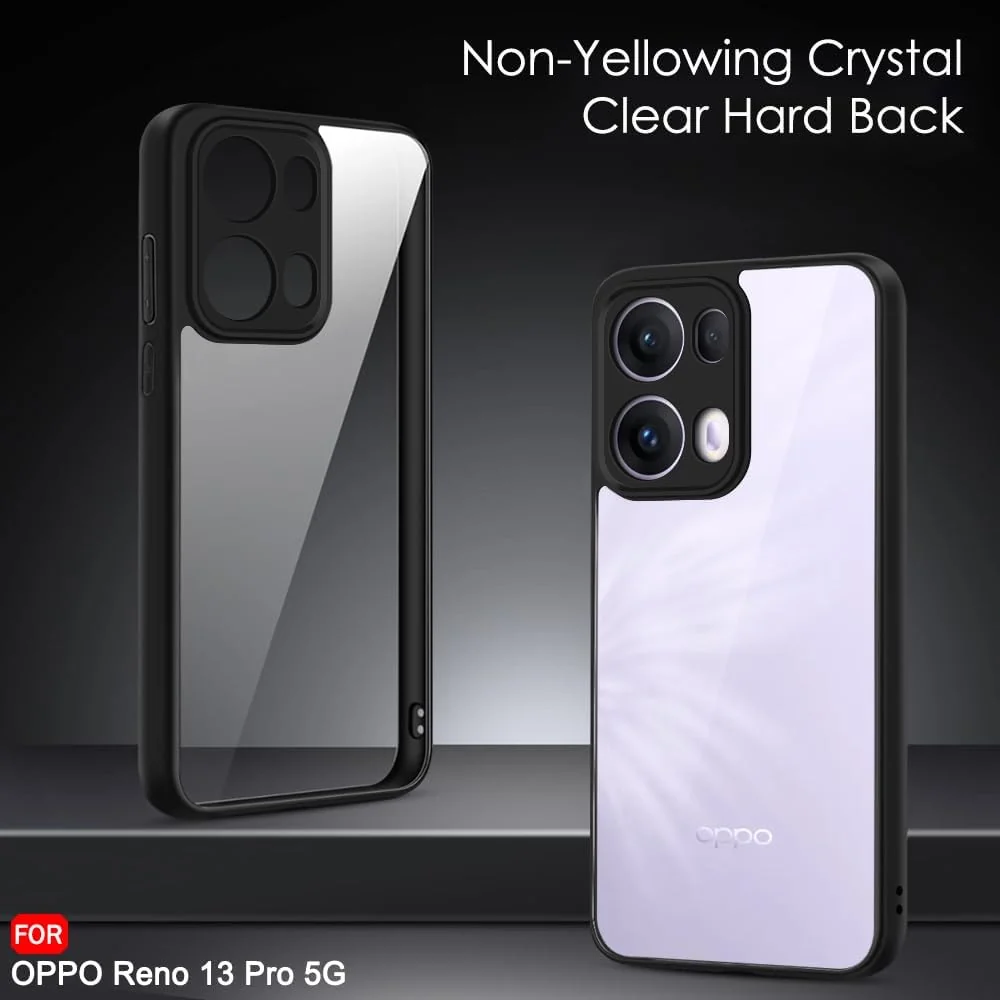 DL3 Mobilak Clear Protective Case for OPPO Reno 13 Pro 5G / OPPO Reno13 Pro 5G - Black
