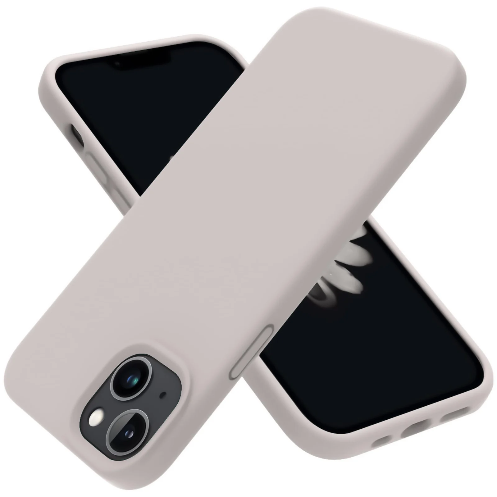 DL3 Mobilak Liquid Silicone Case for iPhone 14 (6.1 Inch), Shock-absorbing protection, Scratch-resistant surface, Soft microfiber lining - Off White