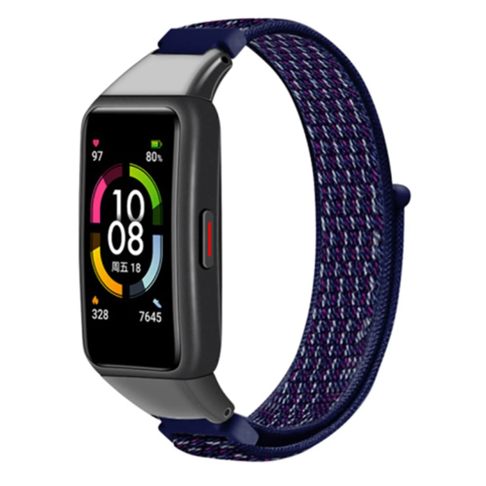 Dl3 Mobilak Nylon Band for Honor Band 6/Huawei Band 6 Pro/Huawei Band 6,Nylon Watch Strap Sport Wristband Soft Replacement Watch Strap Adjusable Wrist for Women Girl (Black Red)