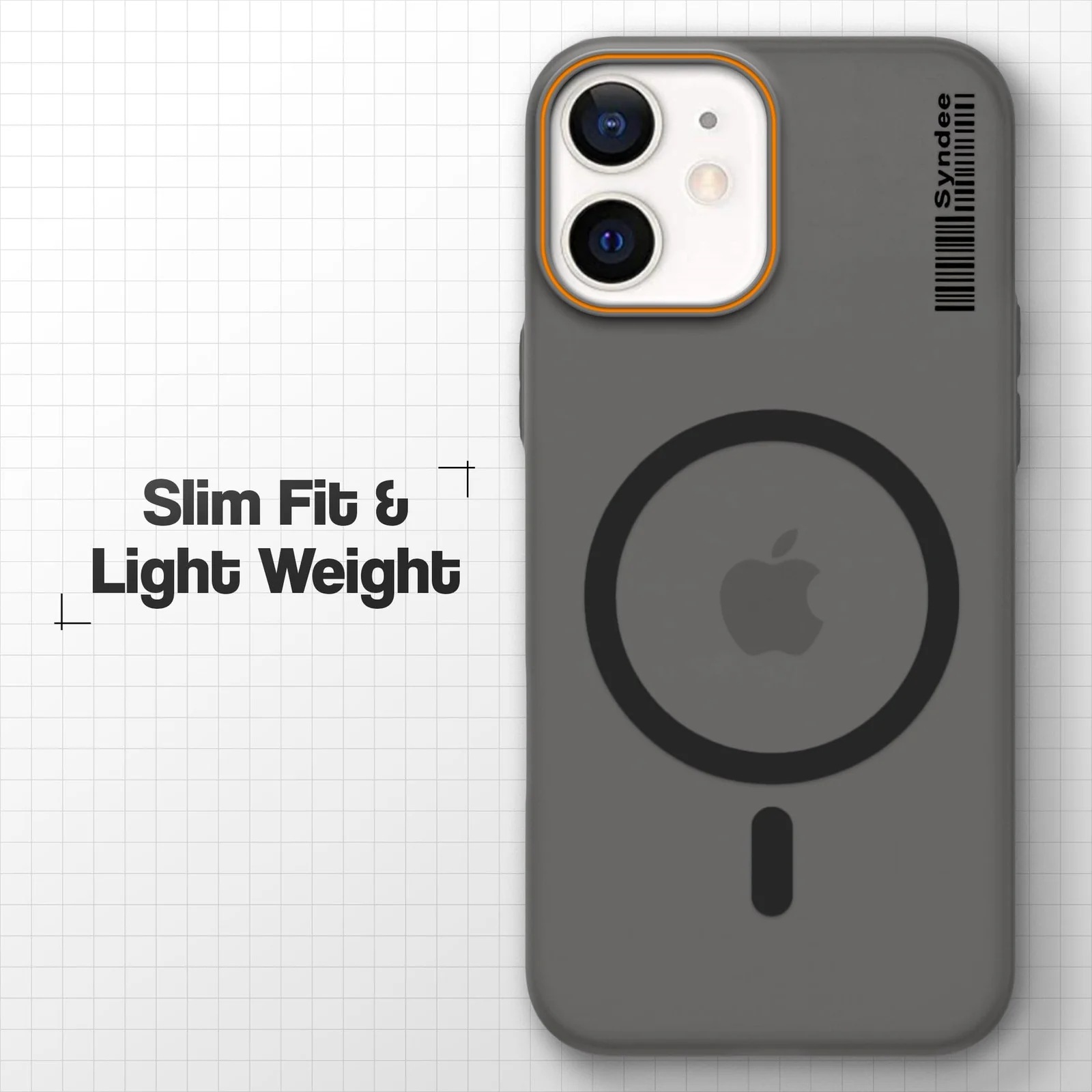 DL3 Mobilak Case Back Cover for iPhone 11, Sleek Frosted Translucent Back Only Compatible with Wireless Magnetic Accessories | Anti-Scratch Shockproof Phone Case - Black