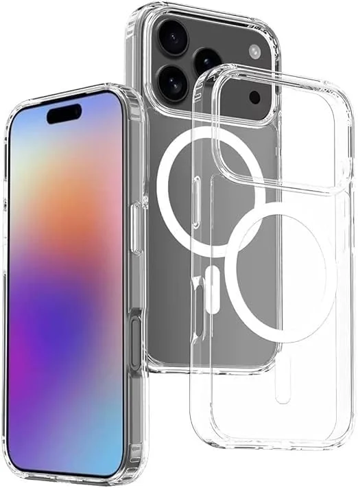 DL3 MOBILAK for iPhone 17 Pro Max Case Clear [Compatible with MagSafe] Slim Magnetic Clear Bumper Case