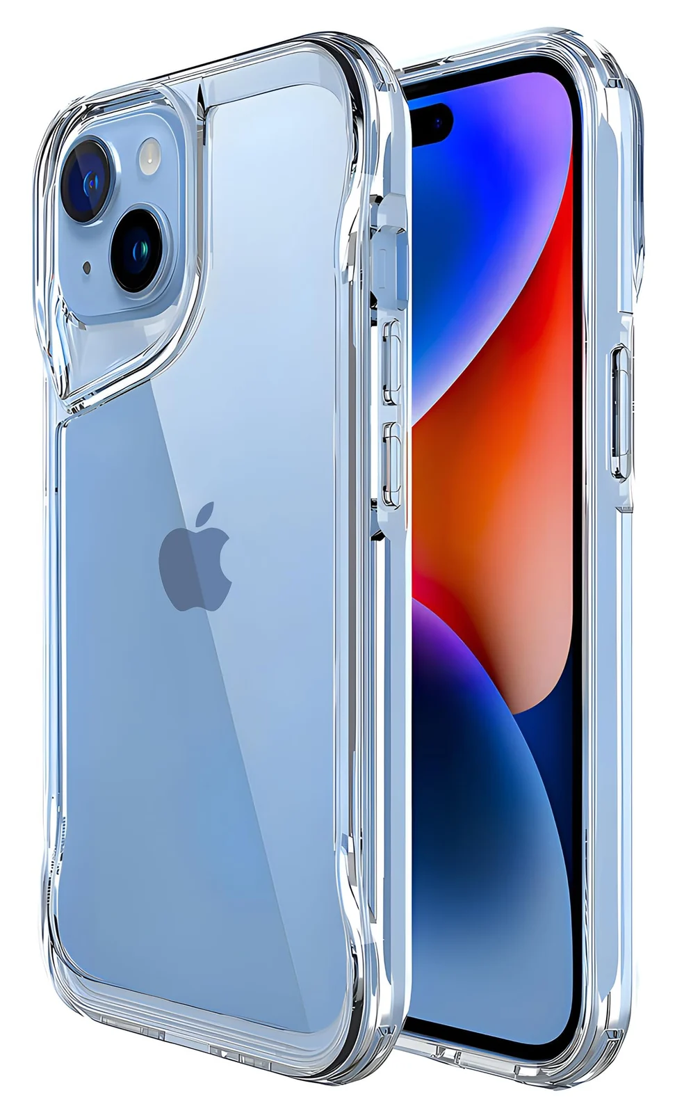 DL3 Mobilak Clear PC and TPU Protective Case for Phone 15 Plus, iPhone 14 Plus with Camera Protection and Military-Grade Protection - Clear