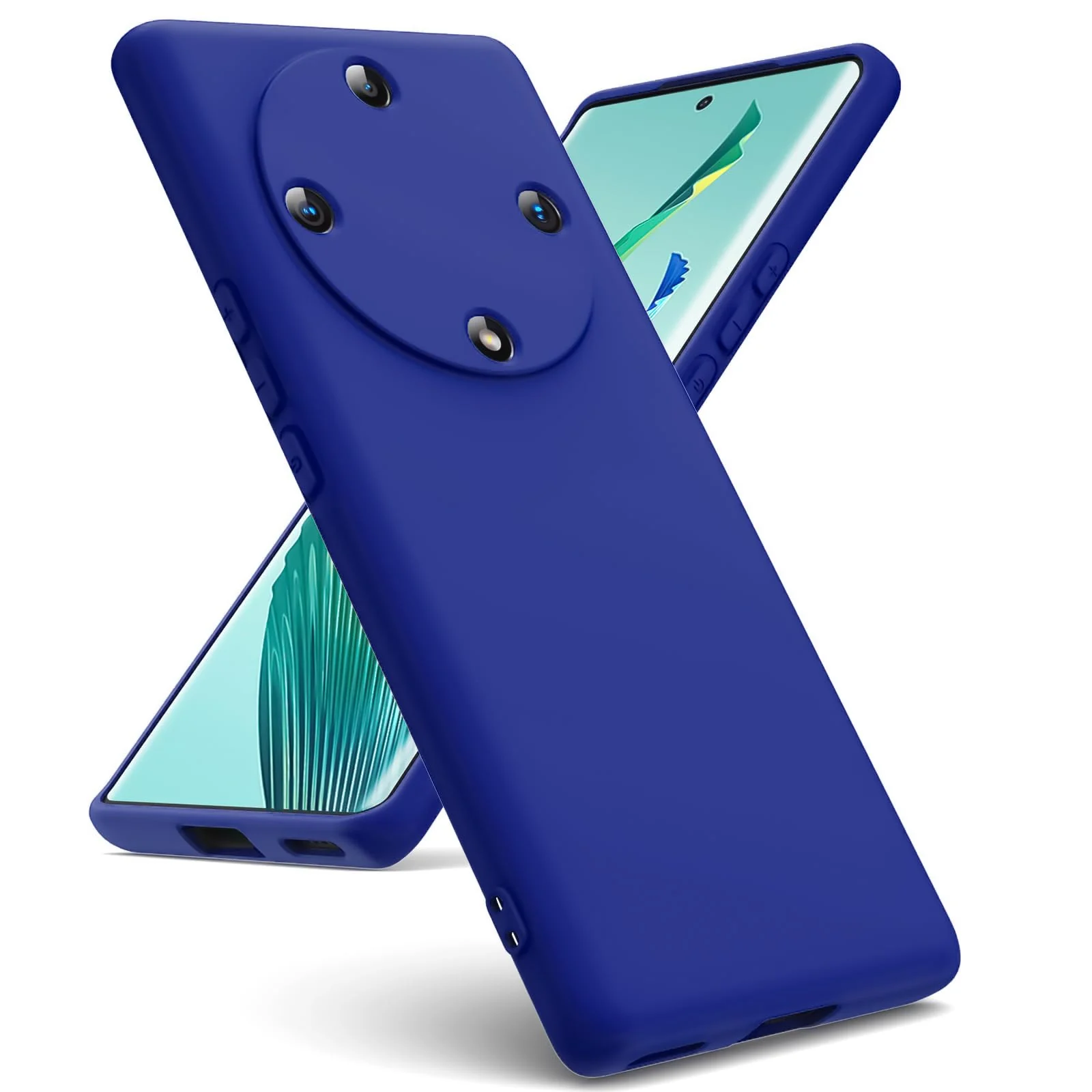 DL3 Mobilak Honor X9a Case, Soft Flexible Silicone Gel Rubber Bumper Cover, Full Body Shockproof Protective Phone Case - Pepsi - Hot Blue