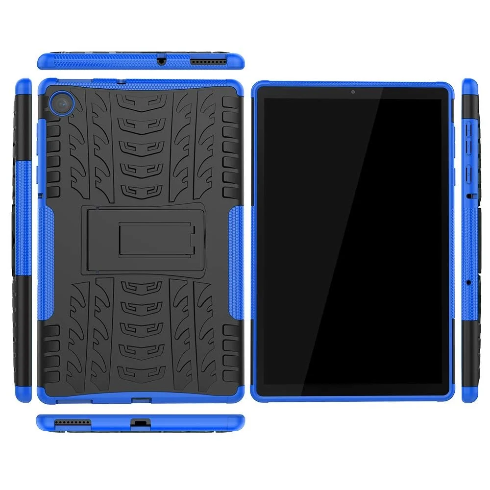 DL3 Mobilak Case for Lenovo Tab M10 10.1 inch 2nd Gen 2020 (TB-X306, TB-X306F, TB-X306X), Hybrid Rugged Armor Heavy Duty 2 in 1 TPU + PC Combo Dual Layer Shockproof Case with Kickstand - Blue