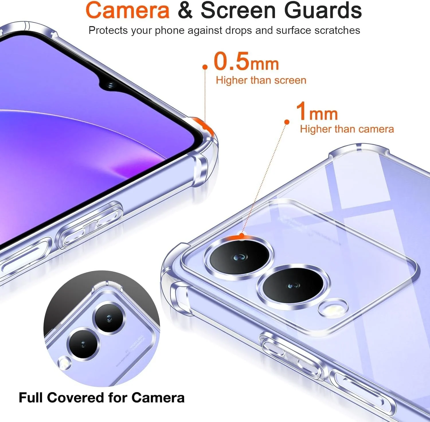 DL3 Mobilak Clear TPU Case for vivo Y17s, Camera protection, Shock-absorbing protection, Scratch-resistant surface - Clear