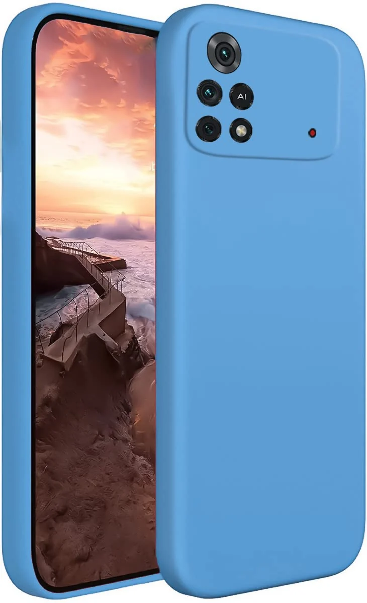 Dl3 Mobilak Xiaomi Poco M4 Pro Case,Soft Flexible Silicone Gel Rubber Bumper Cover,Slim Fit Full Body Shockproof Protective Phone Case (Royal Blue)