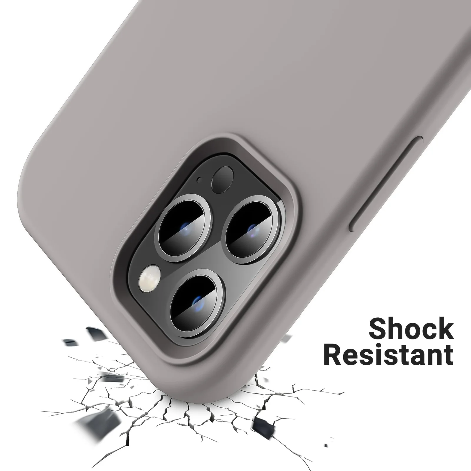 DL3 Mobilak Liquid Silicone Case for iPhone 11 Pro Max (6.5 Inch), Shock-absorbing protection, Scratch-resistant surface, Soft microfiber lining - Stone 2