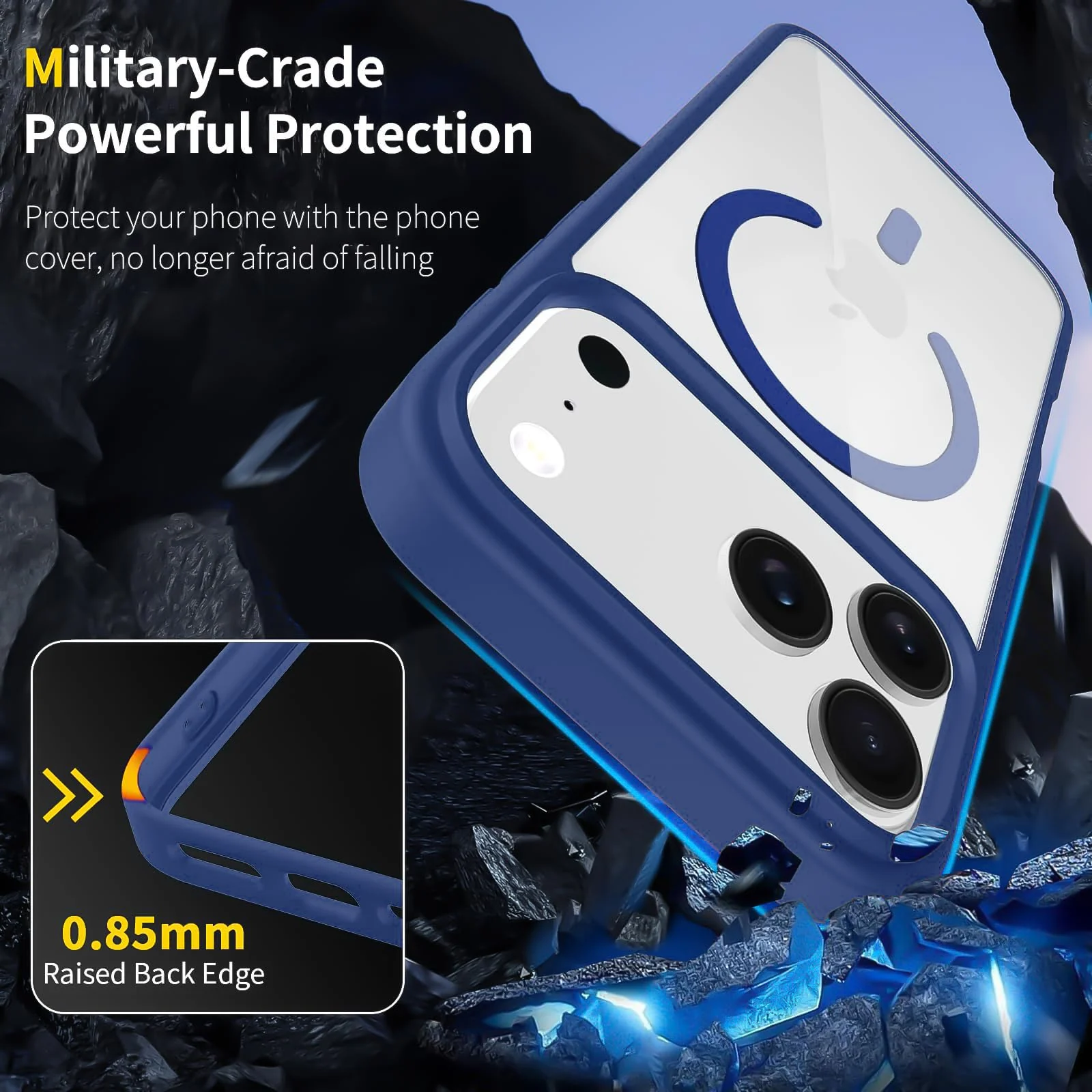 DL3 Mobilak Translucent Matte Case for iPhone 17 Pro Max Compatible with, Compatible with MagSafe accessories, Shock-absorbing protection, Scratch-resistant surface - Blue