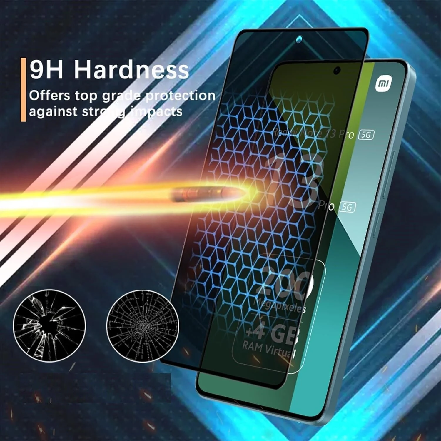 DL3 Mobilak Privacy Full Glass Screen Protector For Xiaomi Redmi Note 13 Pro - Black