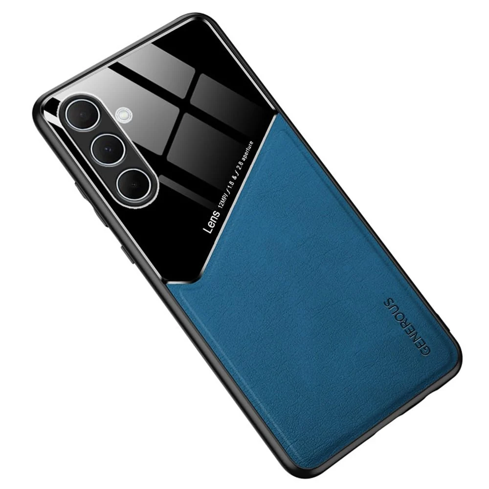 DL3 Mobilak Faux Leather and Plexiglass TPU Case for Samsung Galaxy A56 with Magnetic Car-Mount Support and Shockproof Design