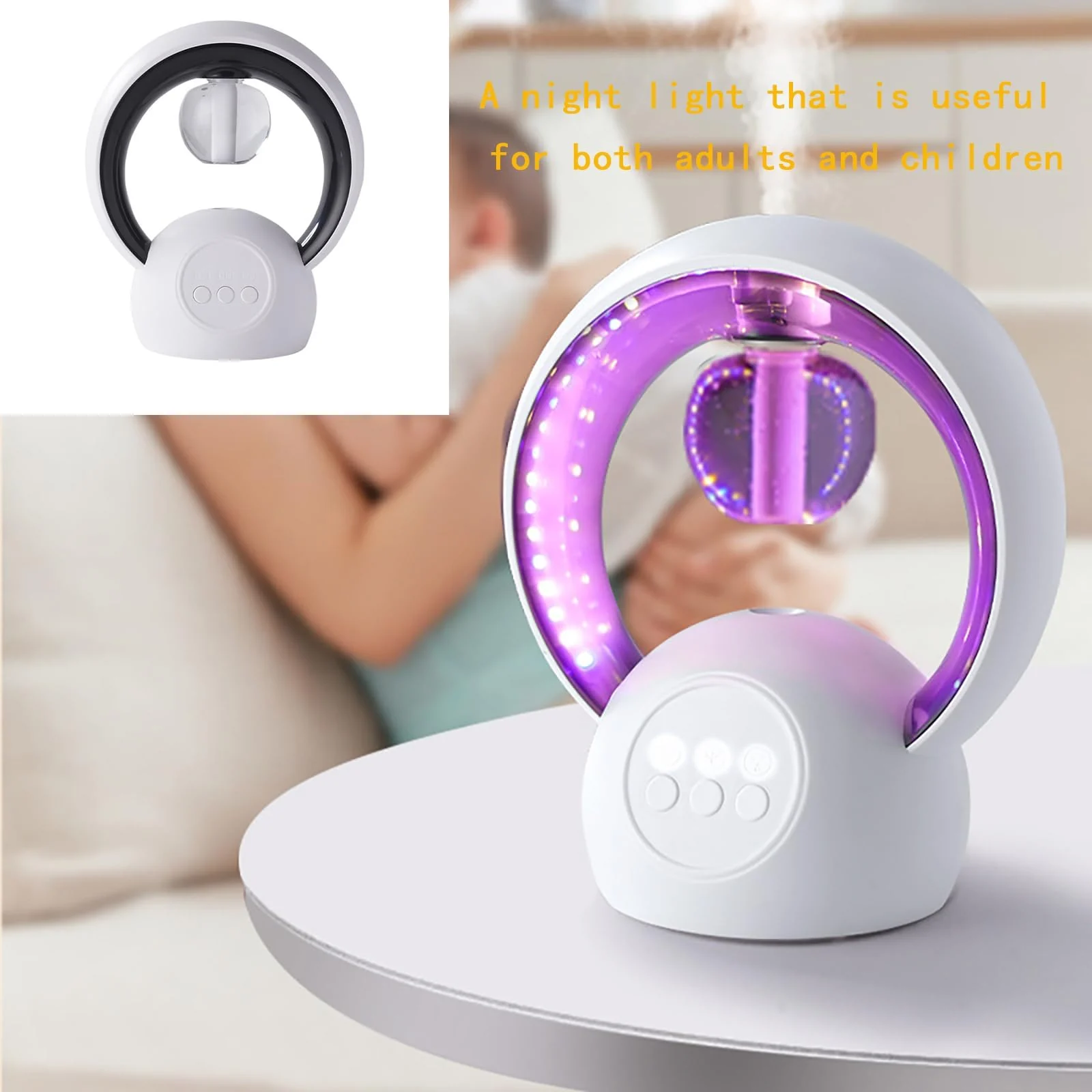 Mobigon 3 in 1 Essential Oil Diffuser, Pest Repeller and Colorful Light for Bedroom, USB Rechargeable Low Noise Electric Repeller Night Lamp, (Style 1)