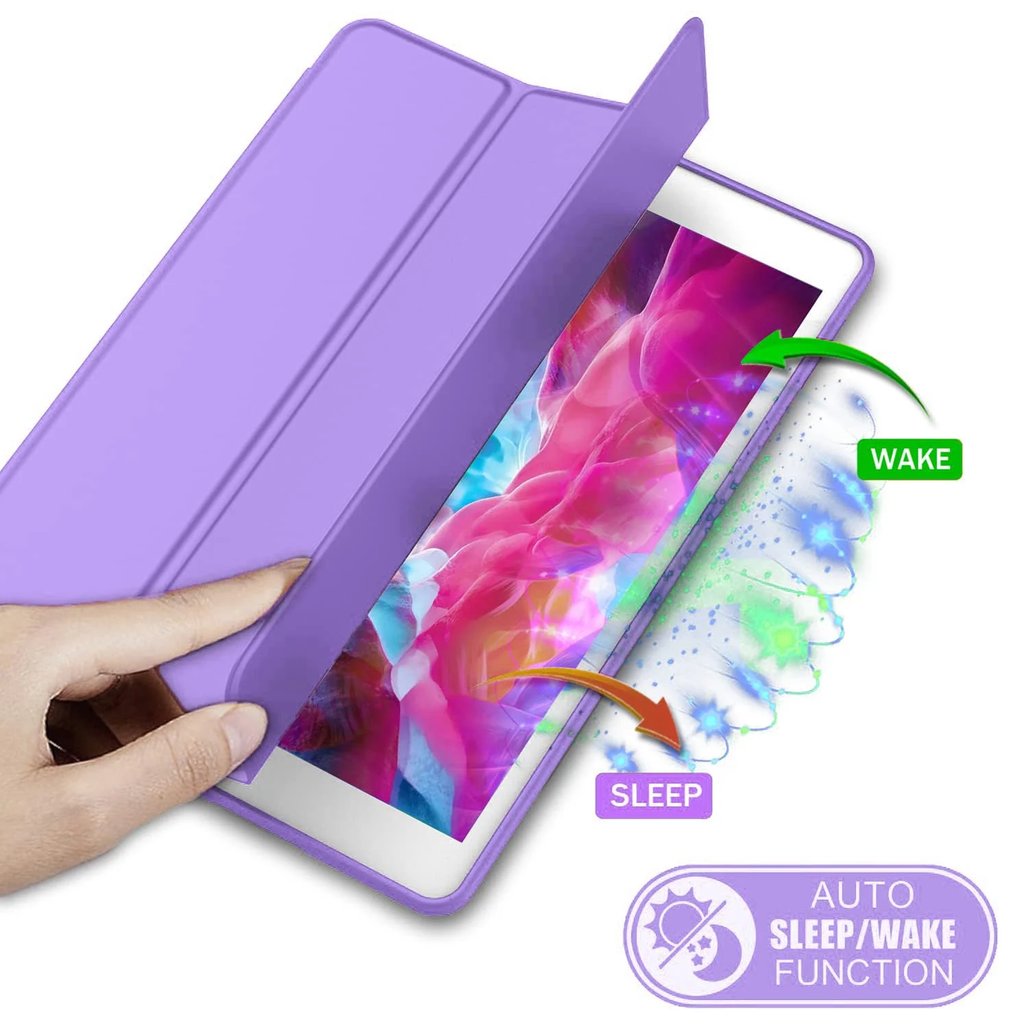 DL3 Mobilak Smart Case for Samsung Galaxy Tab A8 10.5 Inch 2021(-X200/-X205/-X207) with Pencil Holder, Soft TPU Smart Stand Back Cover Auto Wake/Sleep Feature - Light Purple