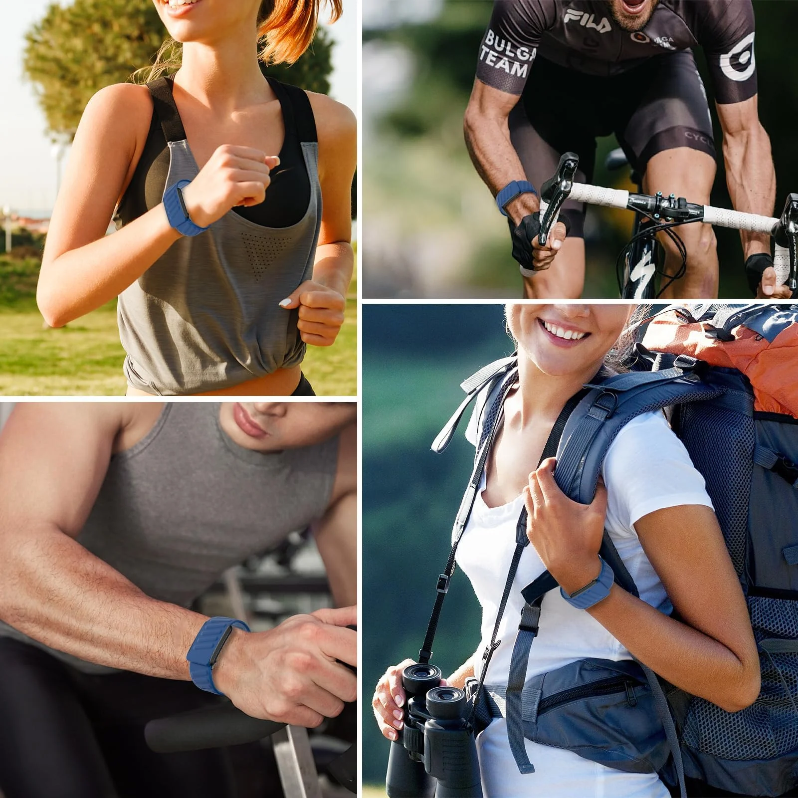 MOBIGON Breathable Silicone Sport Strap for WHOOP 4.0, Navy Blue