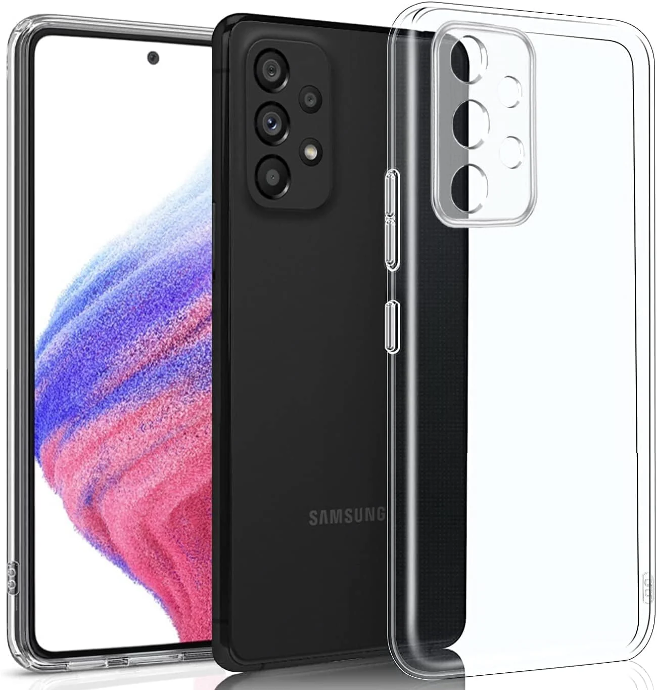 DL3 Mobilak Case Compatible with Samsung Galaxy A73 Case Crystal Soft TPU Gel Case Flexible Silicone Anti-Scratch Camera Protection TPU Cover - Clear