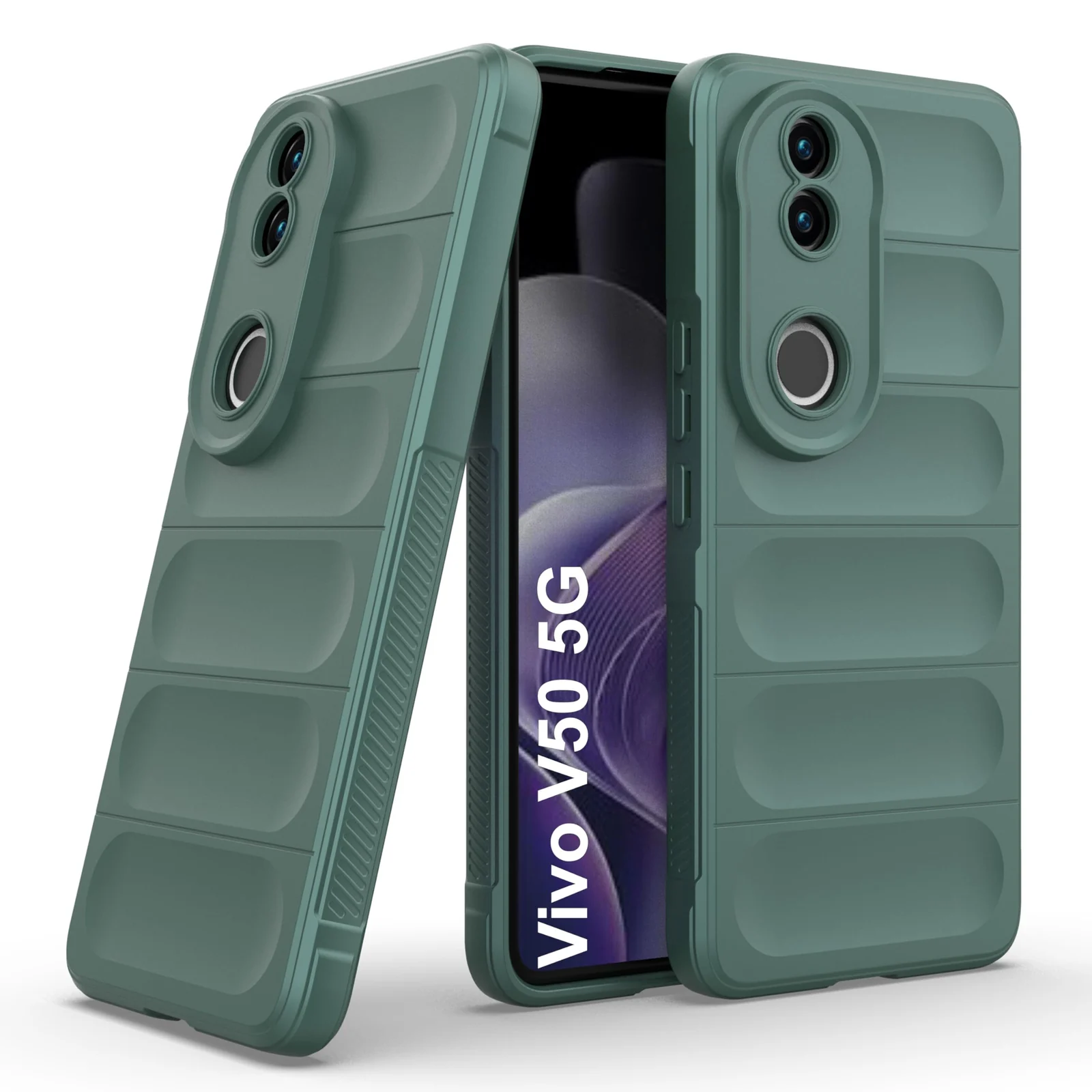 DL3 Mobilak Silicone Case for Vivo V50 5G / Vivo V50E Heavy Duty Protective [Slim Fit] Shockproof Soft Protective Design Shock-Absorption TPU Cover With Camera Protection - Green