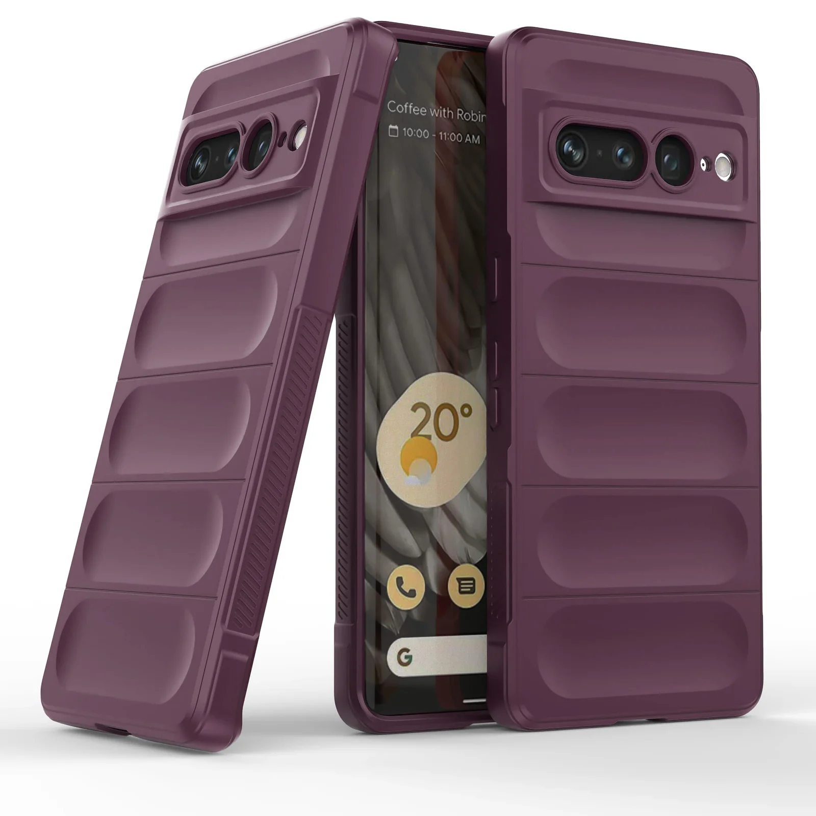 DL3 Mobilak Soft Silicone Protective Case for Google Pixel 7 Pro with Camera Protection and Shockproof Design - Wine Red