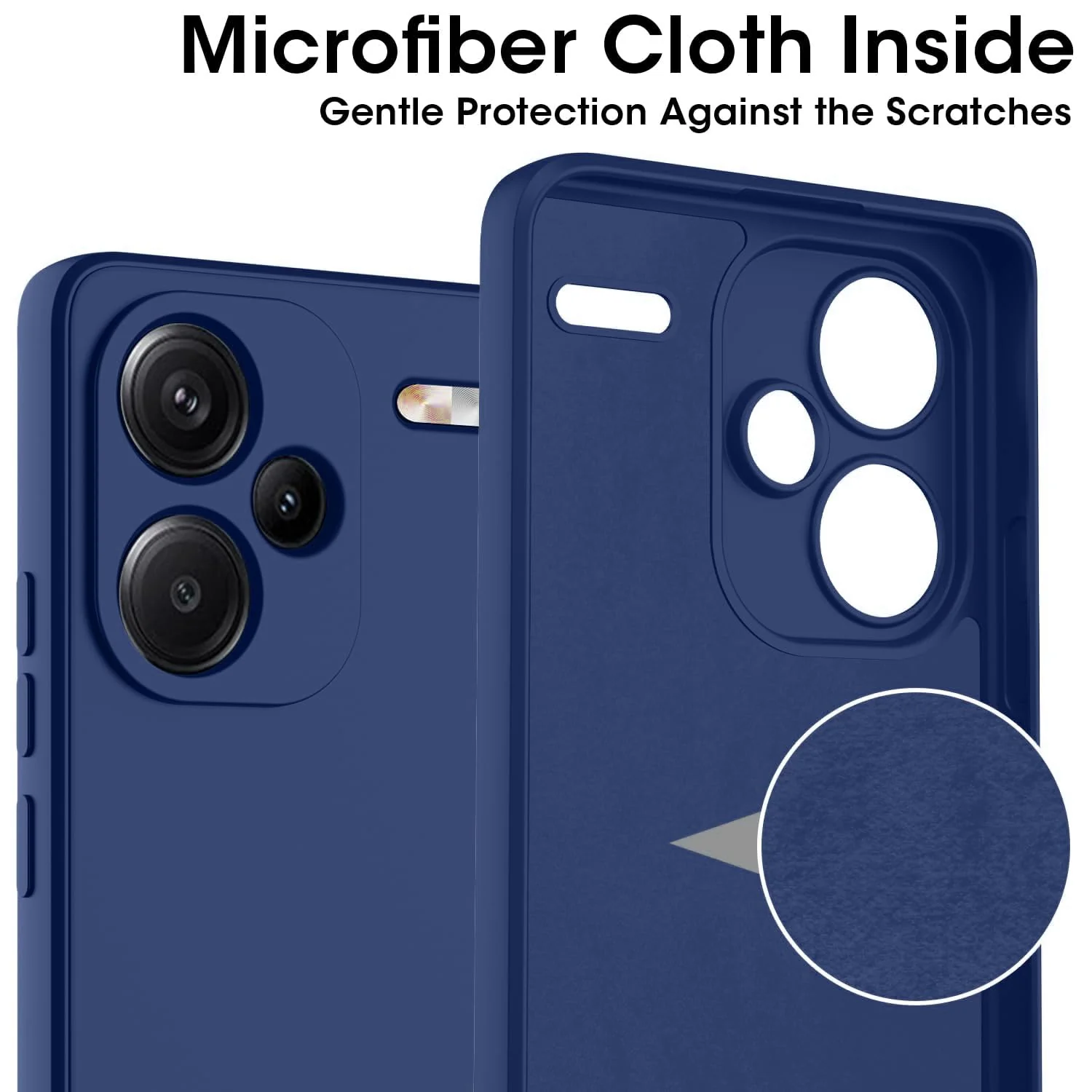 DL3 Mobilak Liquid Silicone Protective Case for Xiaomi Redmi Note 13 Pro+ Plus 5G with Microfiber Lining and Shockproof Design - Royal Blue