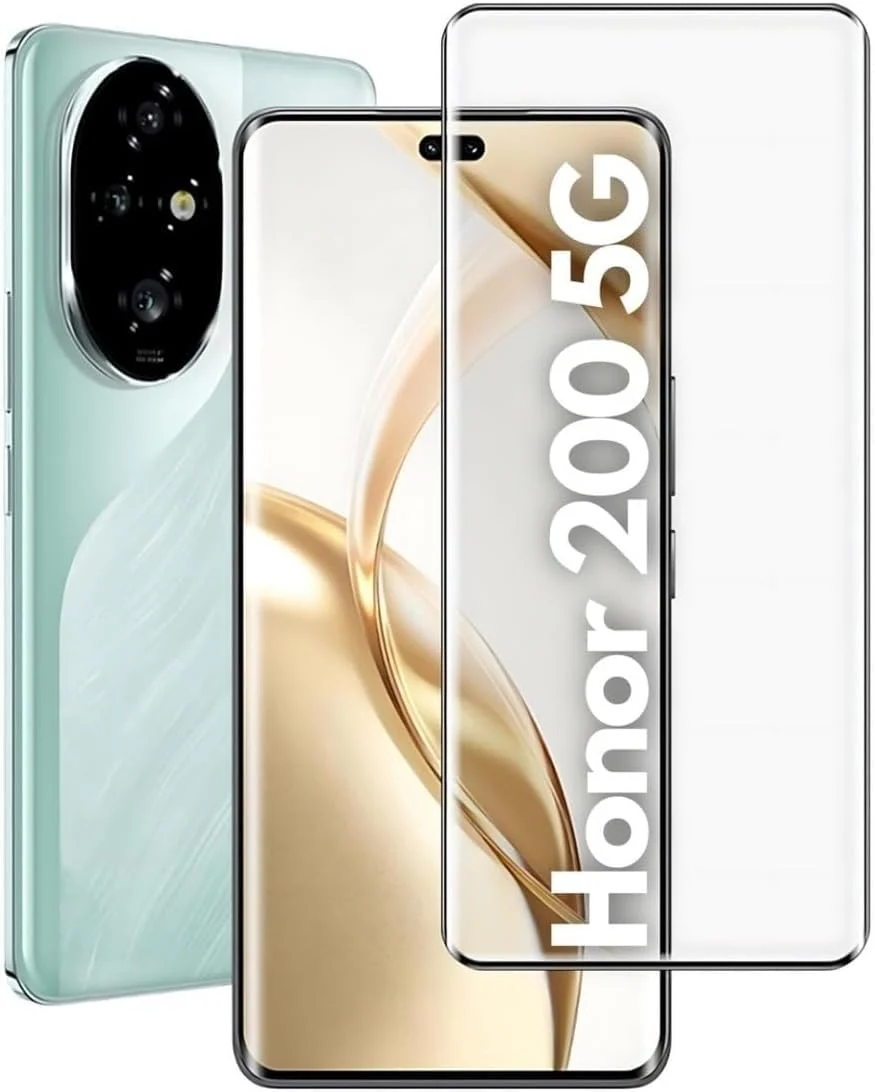 DL3 Mobilak 5D Full Glass Screen Protector For Honor 200 5G. Black Frame - Clear