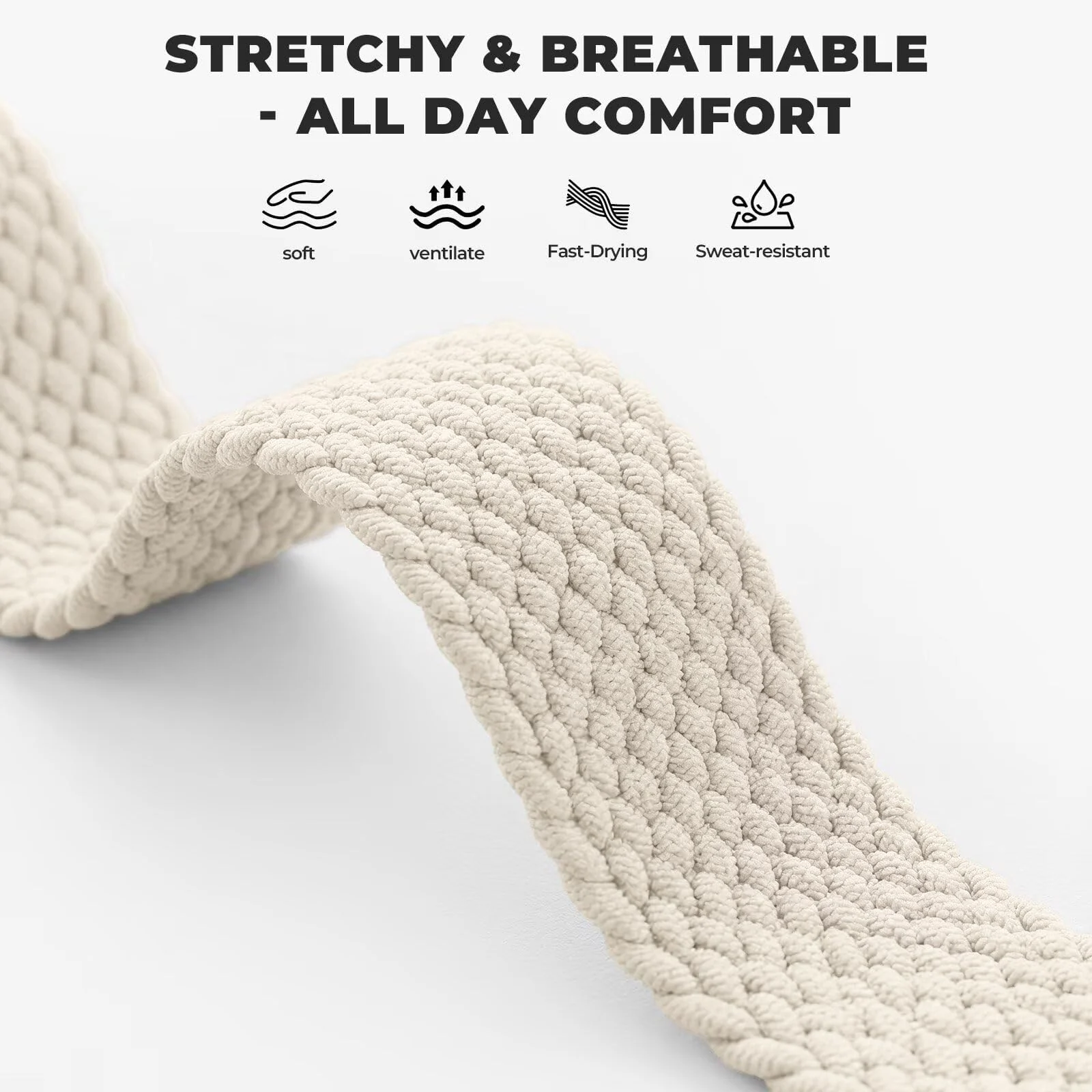 DL3 Mobilak 22mm Stretchy Nylon Strap For Xiaomi Redmi Watch 5 Active/5 Lite/Samsung Galaxy Watch 46mm/Watch 3 45mm/Gear S3/Huawei watch (GT6 GT5 GT4 GT3 GT2 GT 46MM)/GT2E/GT 6 Pro/Amazfit GTR4, Braided Band - Starlight