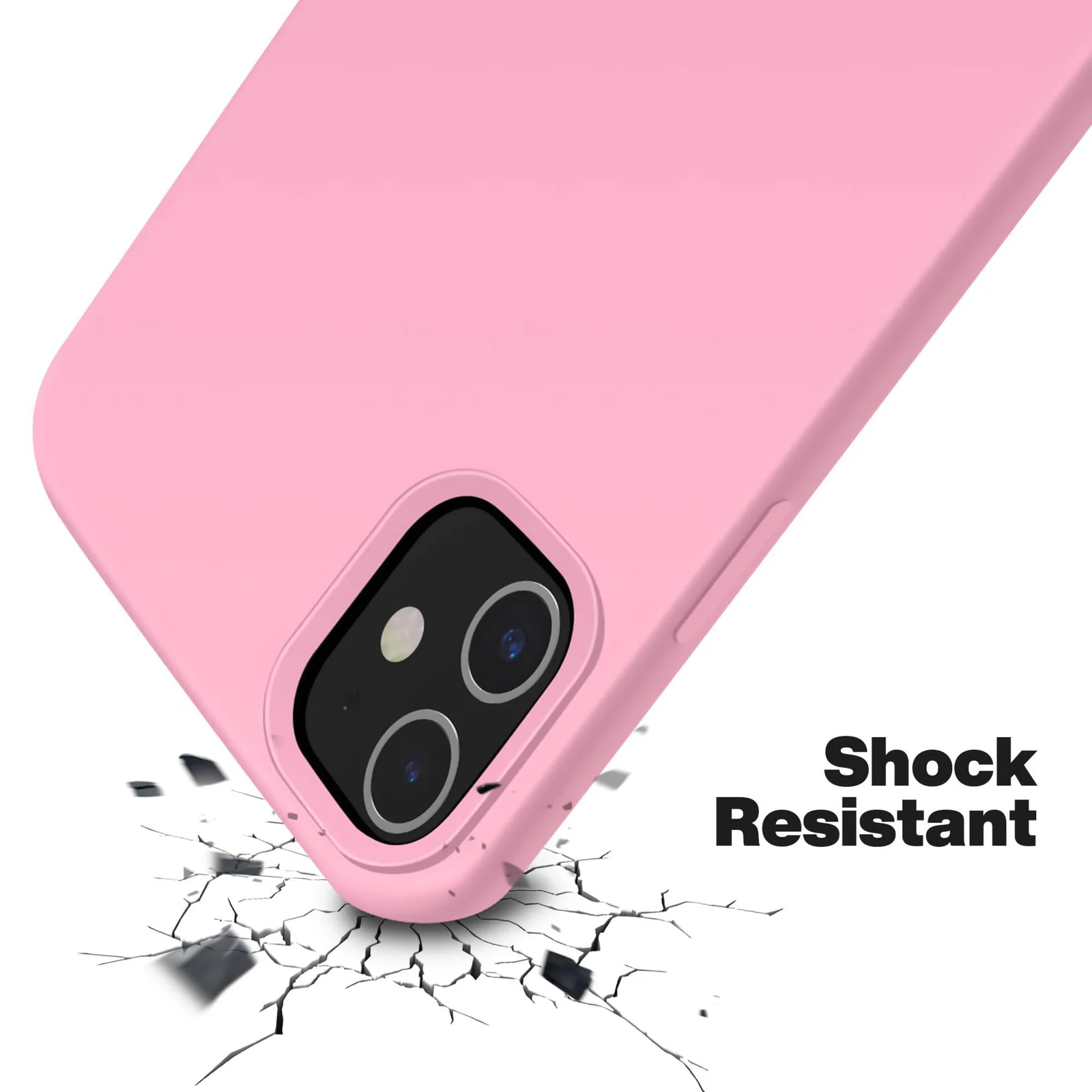 DL3 Mobilak Liquid Silicone Protective Case with Soft Microfiber Lining for iPhone 11 (6.1 Inch) - B.pink