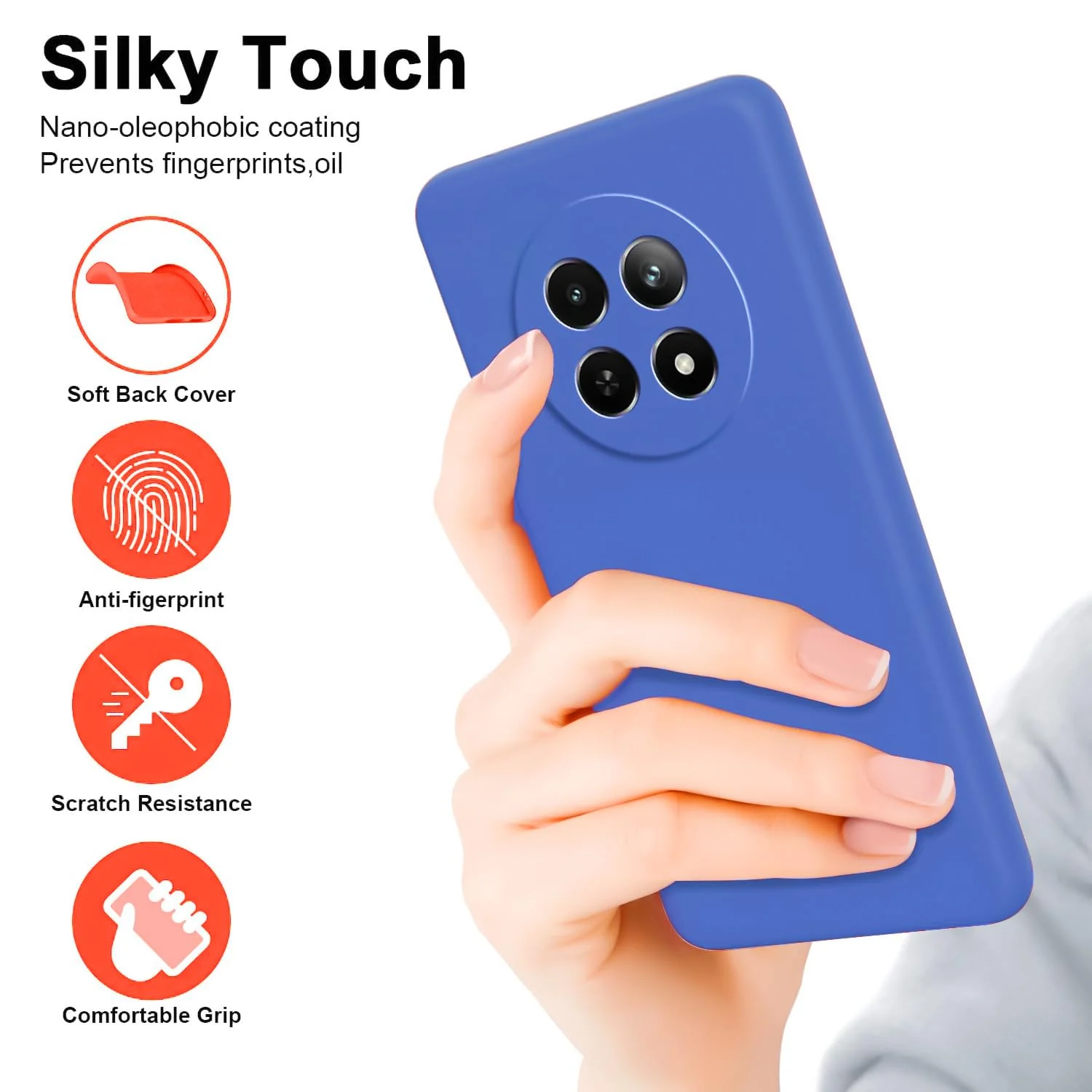DL3 Mobilak Liquid Silicone Protective Case for realme 13 5G, realme 12 5G, realme 12X 5G with Microfiber Lining and Shockproof Design - Light Blue