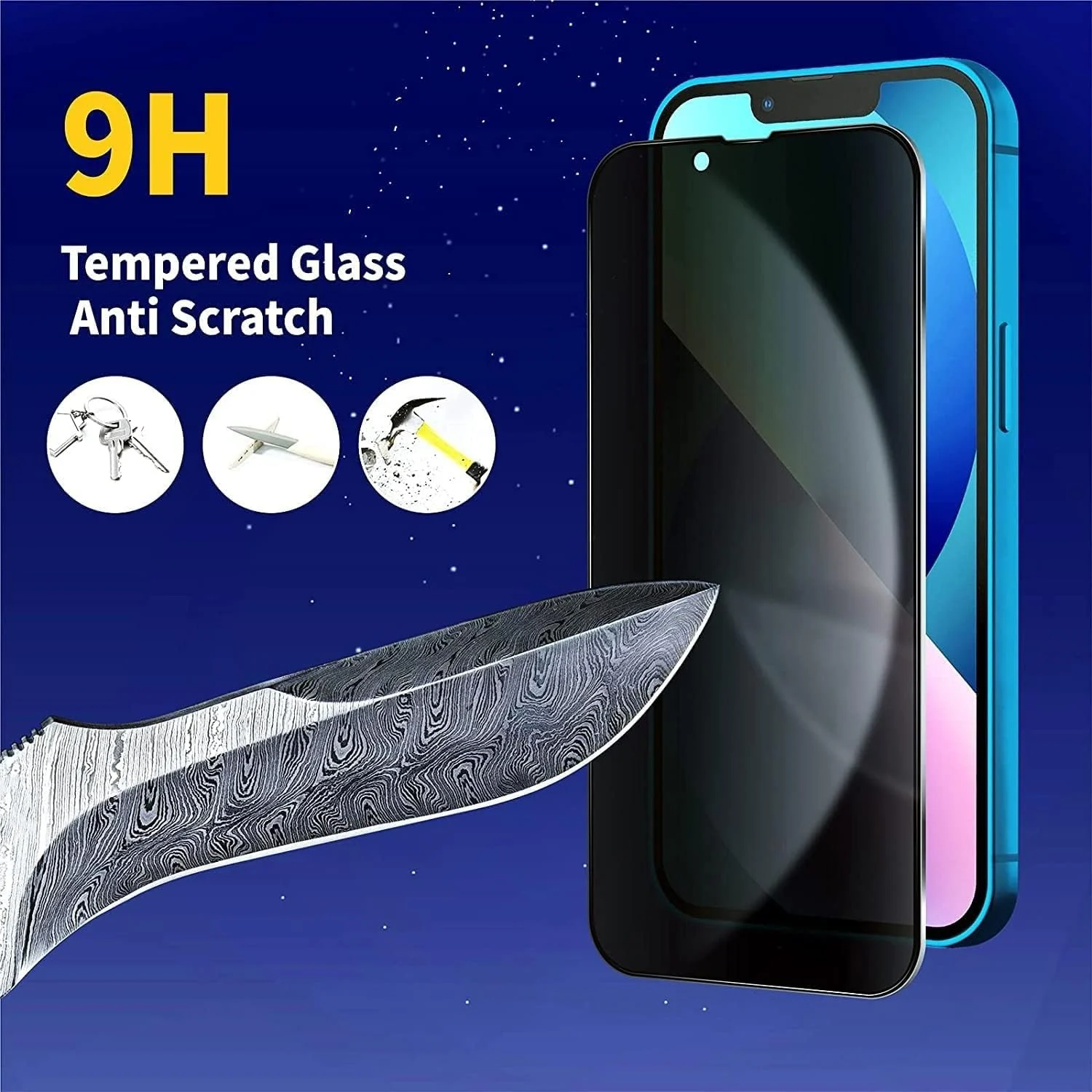 DL3 Mobilak iPhone 13/13 Pro 6.1 Privacy Screen Protector, Anti-Spy 9H Hardness Tempered Glass Film [Case Friendly] [Bubble Free] - Black