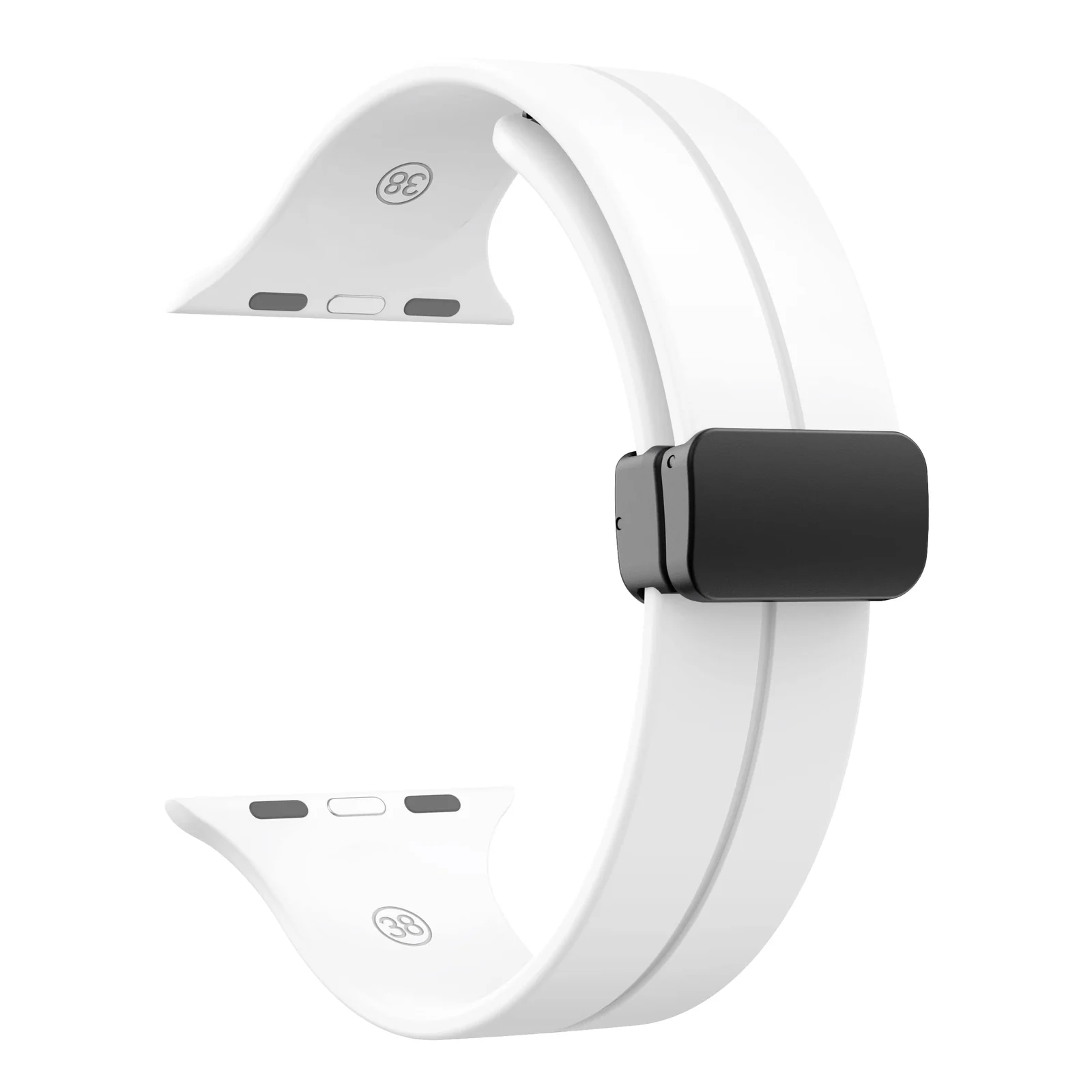 DL3 Mobilak Magnetic Bands for Apple Watch Ultra/Ultra 2 Band 49mm 45mm 44mm 42mm 41mm 40mm 38mm, Soft Sport Silicone Strap for iwatch Series 9/8/7/6/5/4 (White, 42mm/44mm/45mm/49mm), unisex-adult - Black