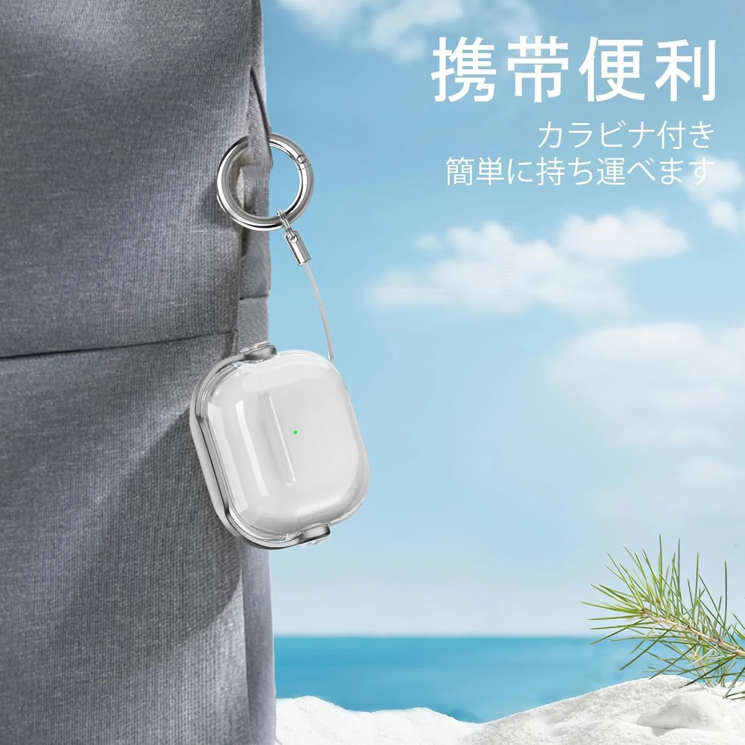 DL3 Mobilak Case for Apple AirPods 4 [With Closure Lid] [Front LED Visible] [With Wrist Strap] Skin Case Compatible with AirPods 4(2024) - Clear Gray