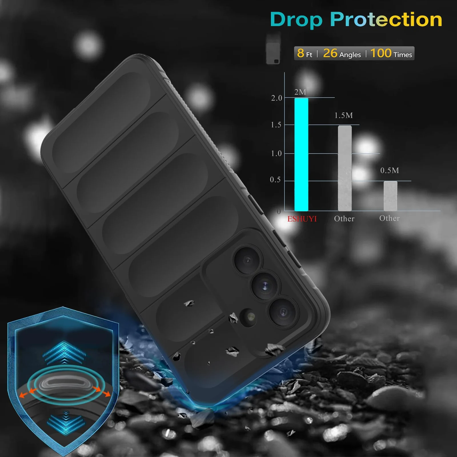 DL3 Mobilak Soft Silicone Protective Case for Samsung Galaxy A36 / Samsung Galaxy A56 with Camera Protection - Black