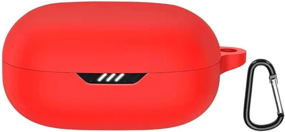 DL3 Mobilak Silicone Case Compatible with JBL Wave 300 TWS Earbuds, Soft Silicone Protective Case Cover, Shockproof Sleeve with Carabiner For JBL Wave 300 TWS - Red