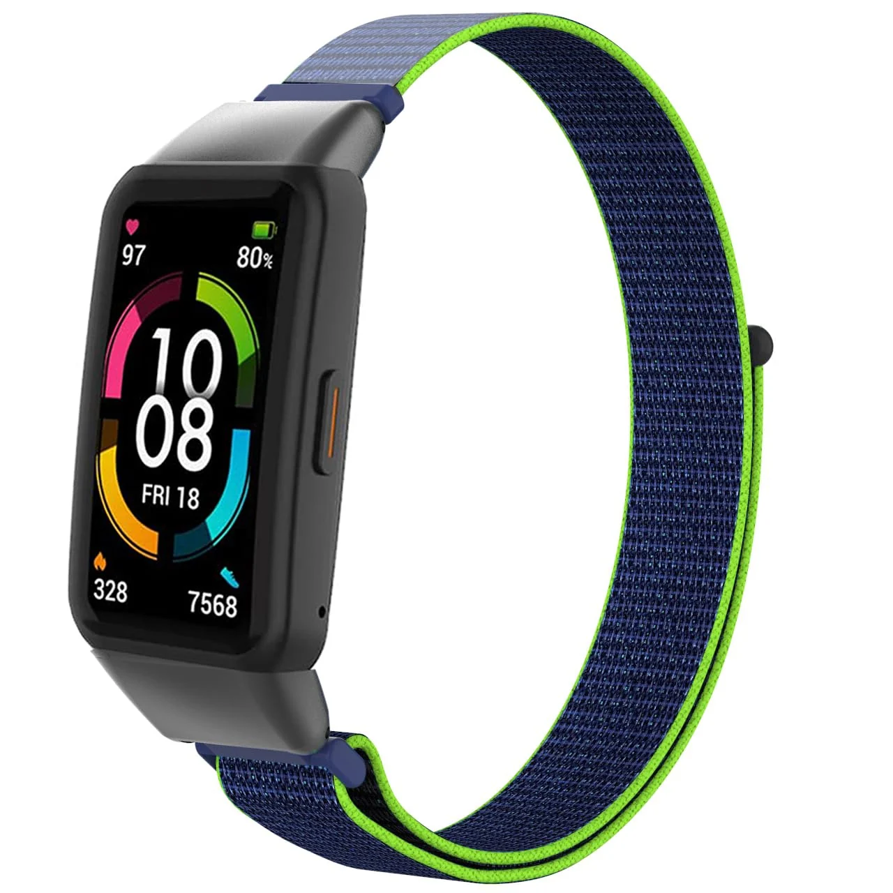 DL3 Mobilak Nylon Band for Honor Band 6/Huawei Band 6 Pro/Huawei Band 6, Nylon Watch Strap Sport Wristband Soft Replacement Watch Strap Adjusable Wrist for Women Men - Neon Lime