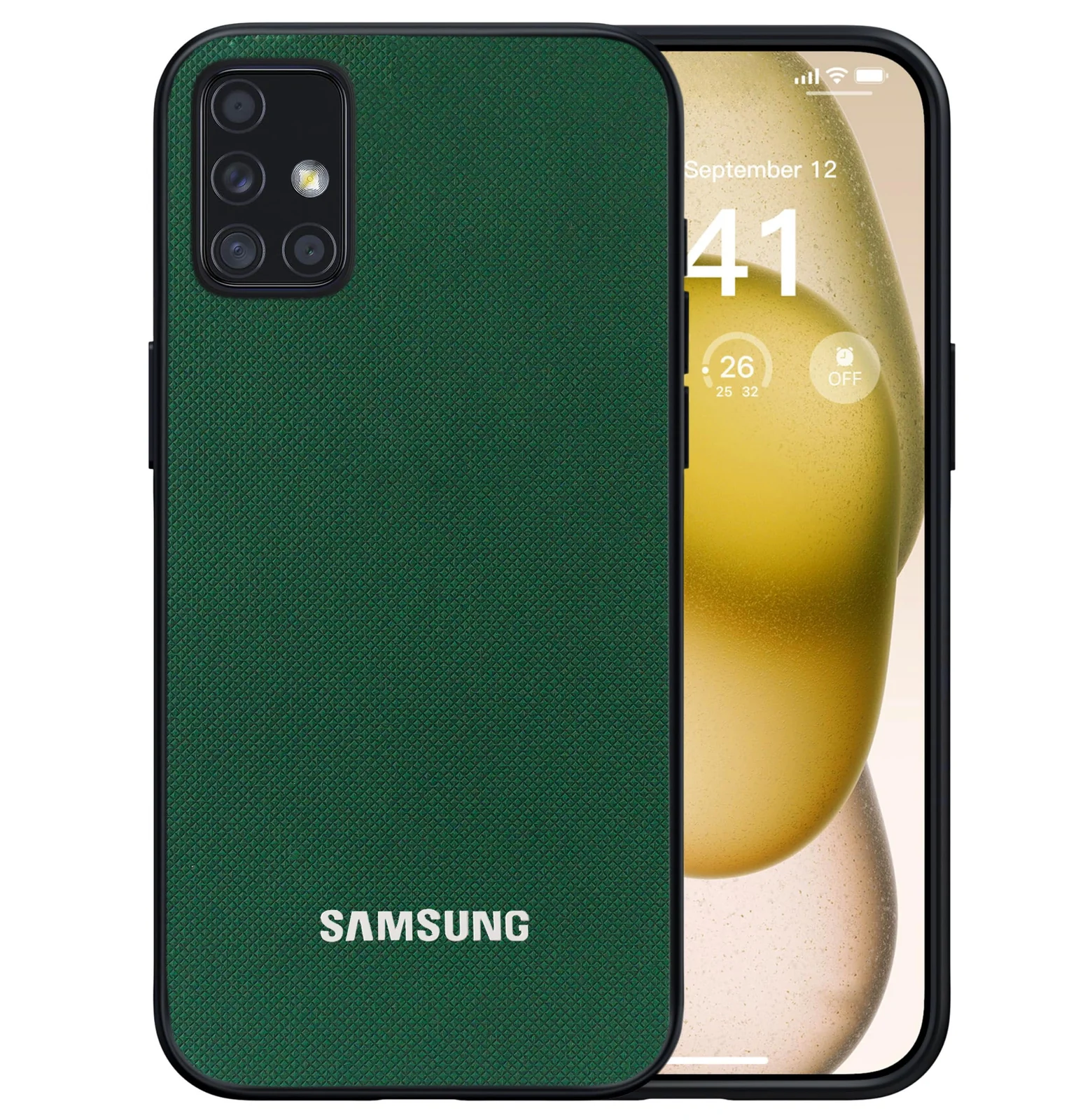 Dl3 Mobilak Compatible with Samsung Galaxy A51 Case Dual Layer Heavy Duty Cell Phone Protective Cover Shockproof Rugged with Non-Slip Textured - Brown