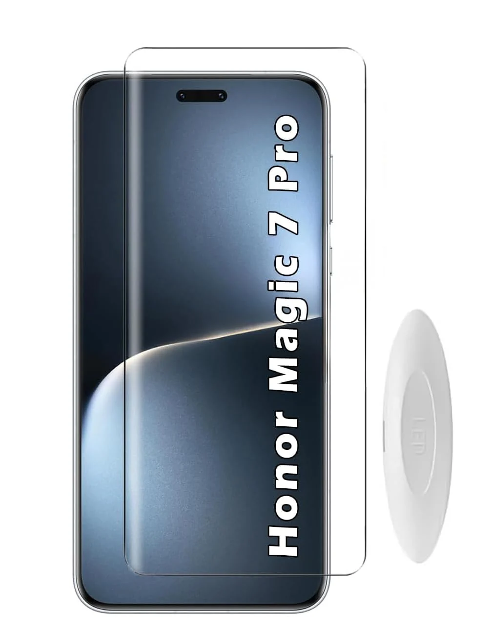 DL3 Mobilak Screen Protector Honor Magic 7 Pro 5G [Liquid UV Tempered Glass] Full Screen adhesive [Sensitive Touch][Fingerprint Sensor Compatible] HD - Clear
