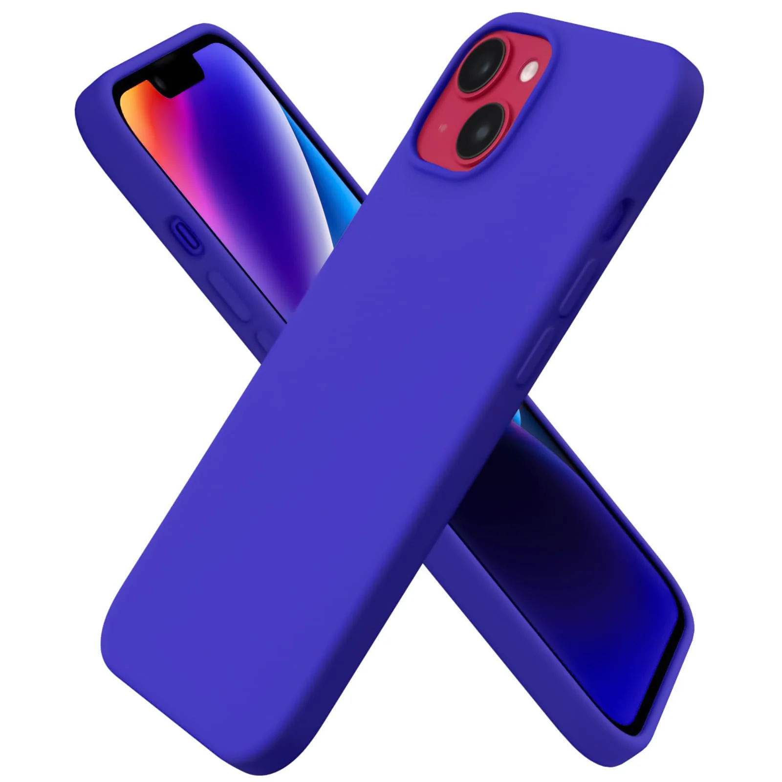 DL3 Mobilak Liquid Silicone Case for iPhone 15, Supports wireless charging, Shock-absorbing protection, Anti-fingerprint finish - Pepsi