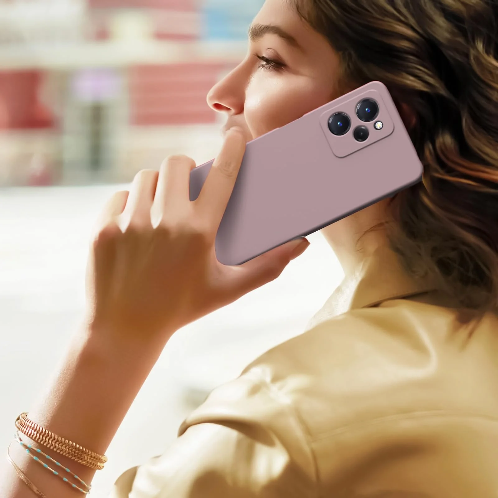 DL3 Mobilak POCO X5 Pro 5G Case, Soft Flexible Silicone Gel Rubber Bumper Cover, Full Body Shockproof Protective Phone Case - Cashmere