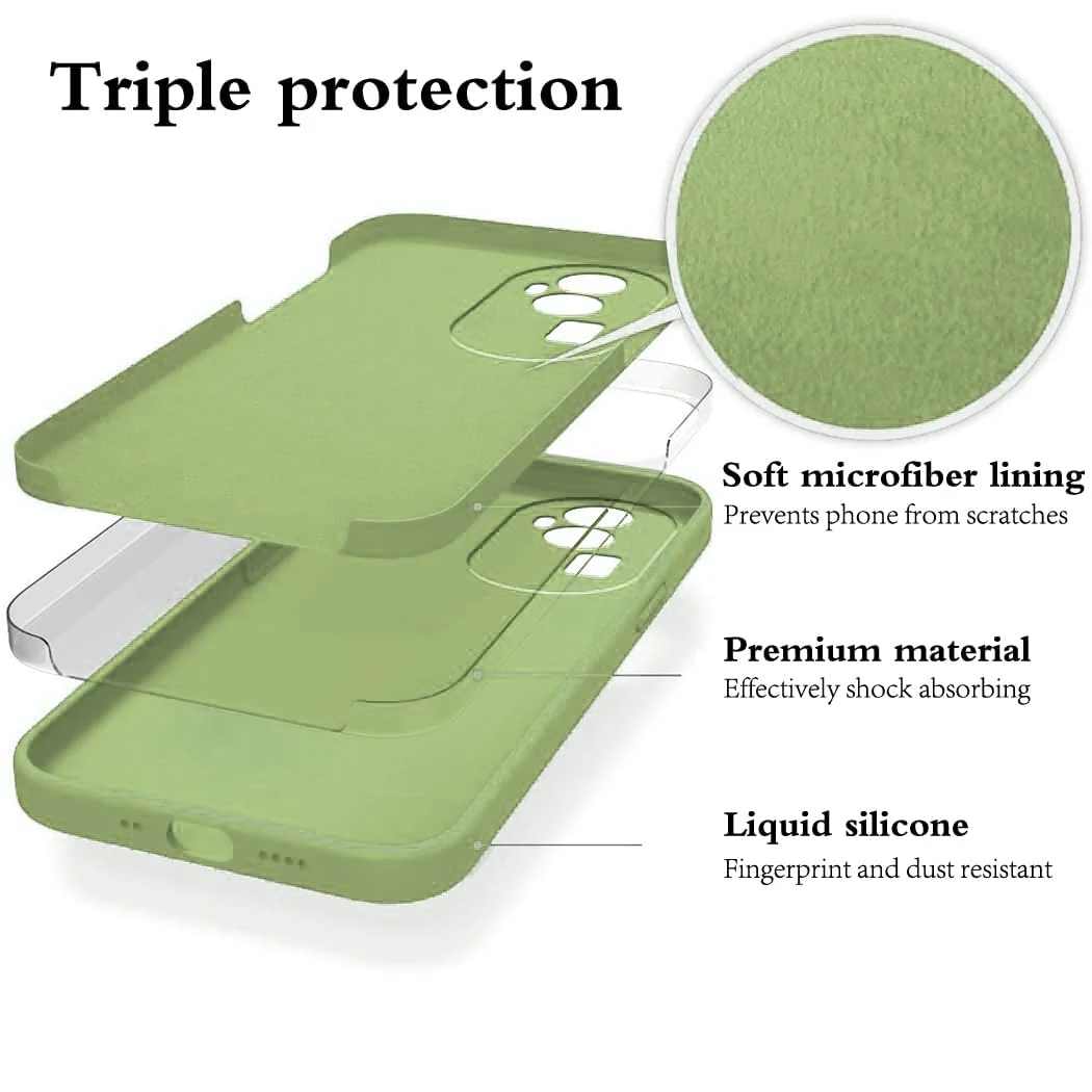 DL3 Mobilak Liquid Silicone Case for OPPO Reno 10 Pro + Plus 5G, Shock-absorbing protection, Scratch-resistant surface, Soft microfiber lining - Mint Green