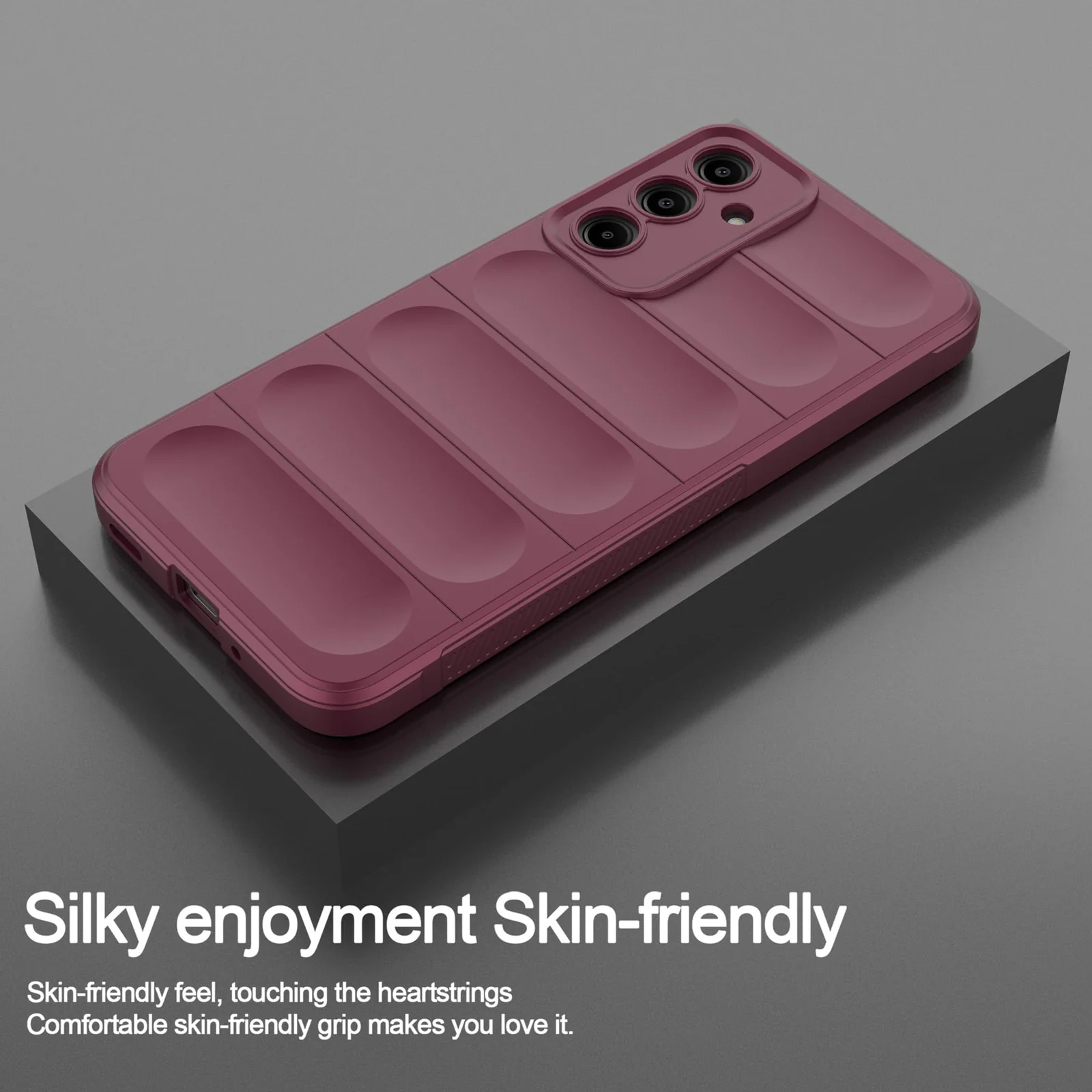 DL3 Mobilak Silicone Case for Samsung Galaxy A25 Heavy Duty Protective [Slim Fit] Shockproof Soft Flexible Protective Design Shock-Absorption TPU Cover With Camera Protection - Wine Red