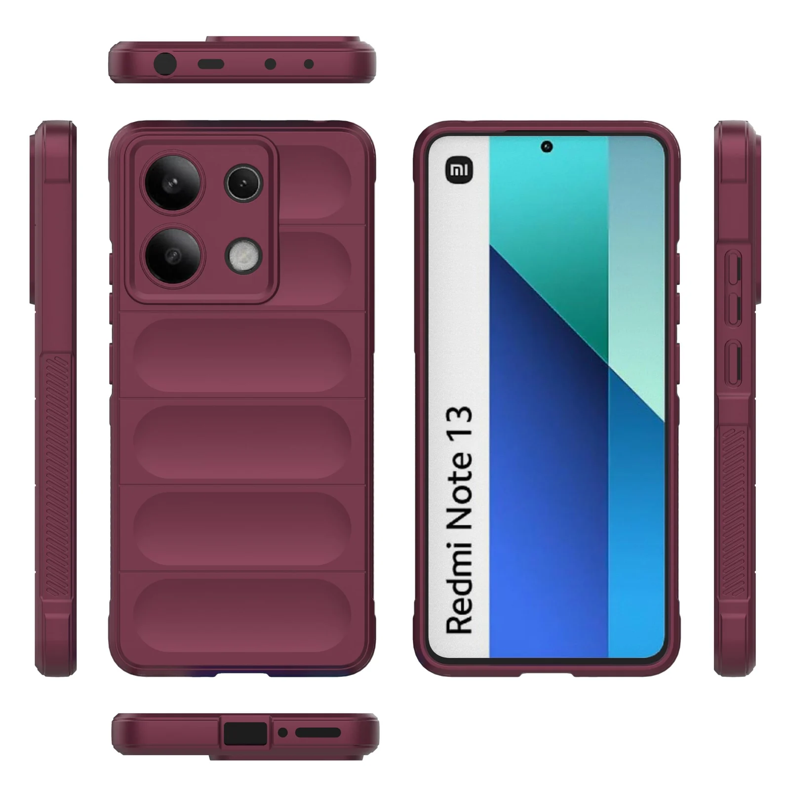 DL3 Mobilak Rugged Protective Case for Xiaomi Redmi Note 13 4G, Camera protection, Shock-absorbing protection, Non-slip grip - Wine Red