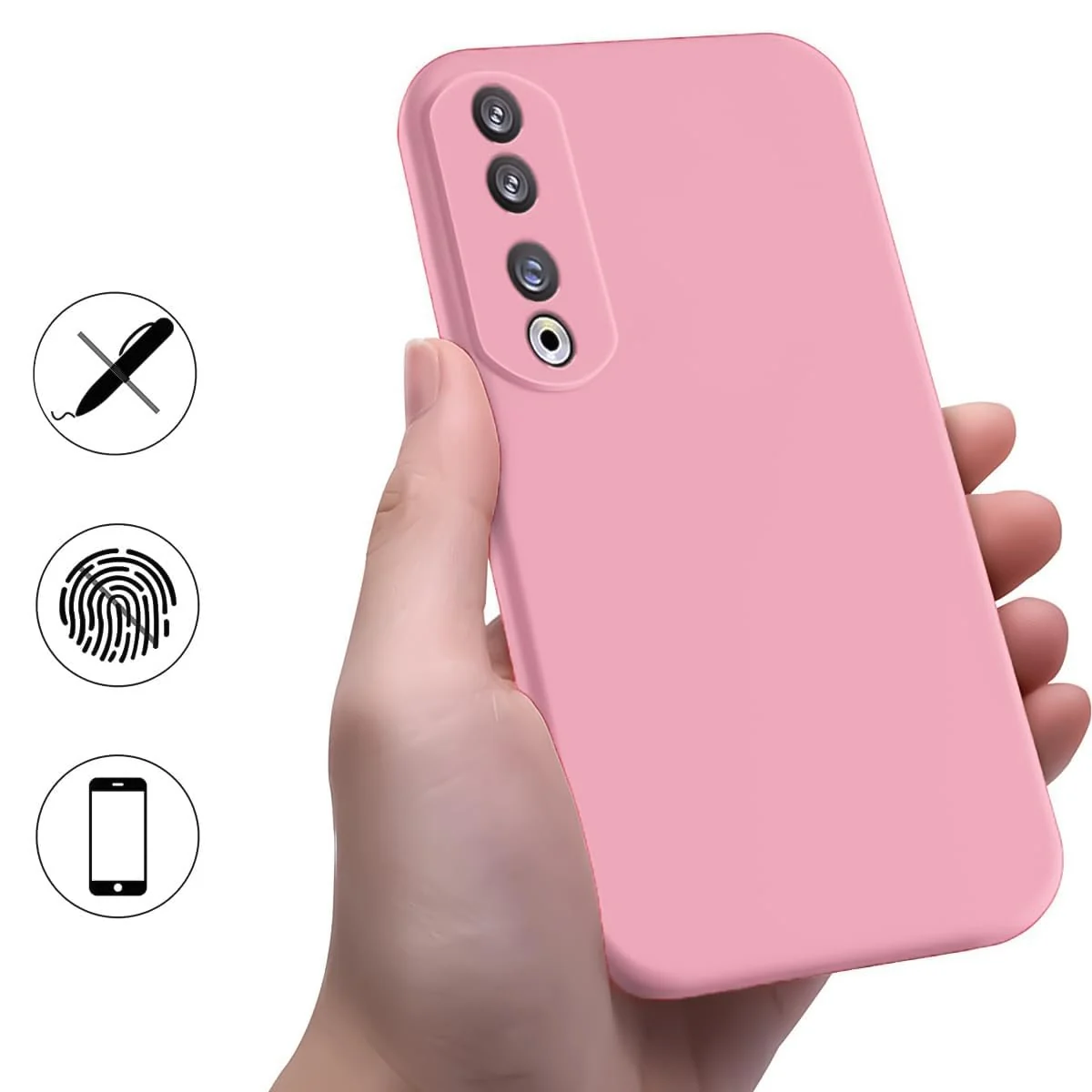 DL3 Mobilak Honor 90 Case, Soft Flexible Silicone Gel Rubber Bumper Cover, Full Body Shockproof Protective Phone Case - Pink