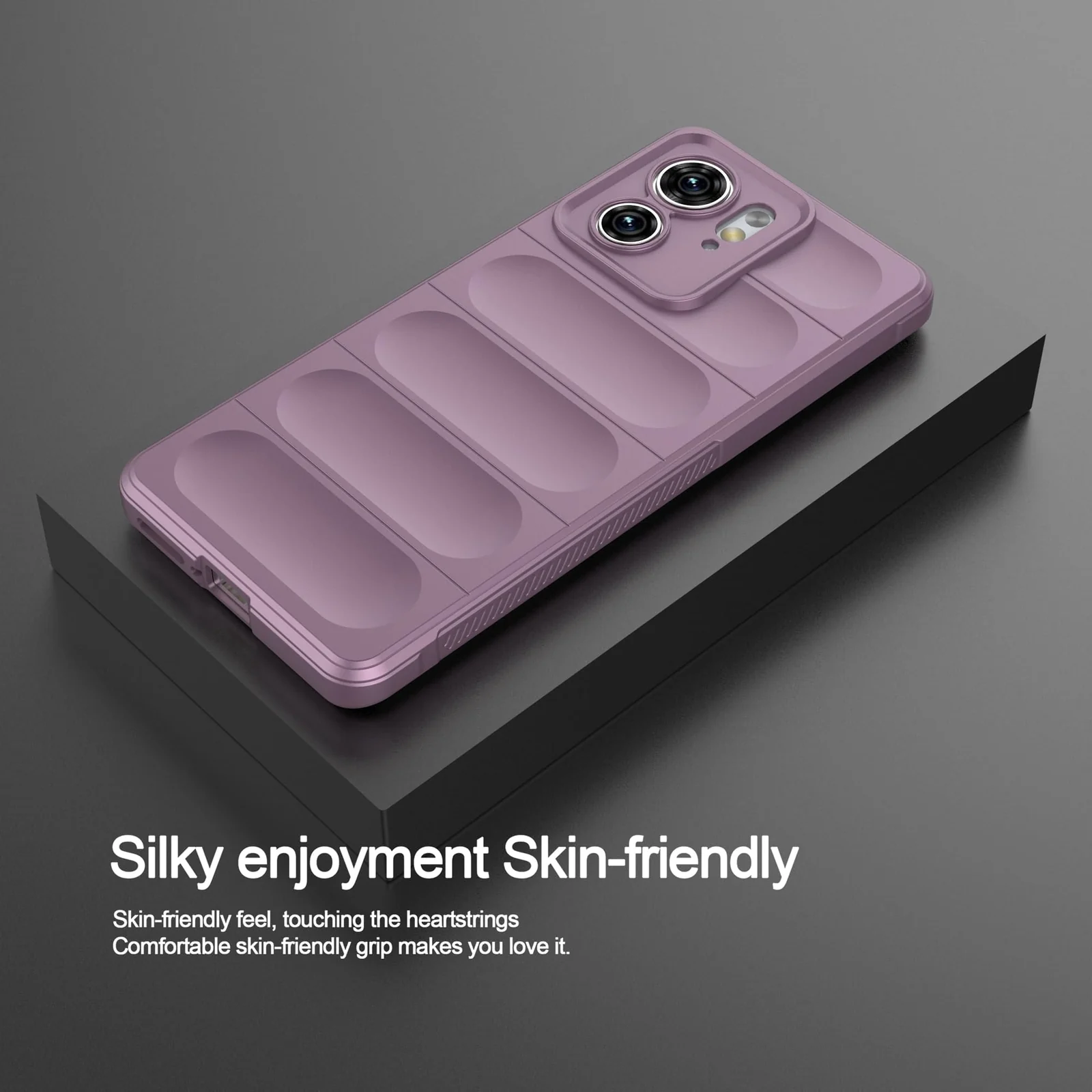 DL3 Mobilak Soft Silicone Protective Case for Motorola Edge 40 5G with Camera Protection and Shockproof Design - Purple