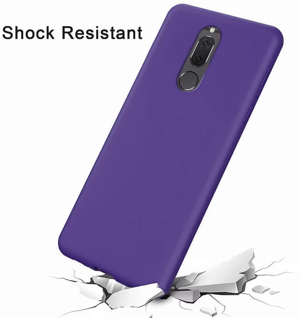 DL3 Mobilak Soft Silicone Protective Case for Huawei Mate 10 Lite with Microfiber Lining and Shockproof Design - Purple