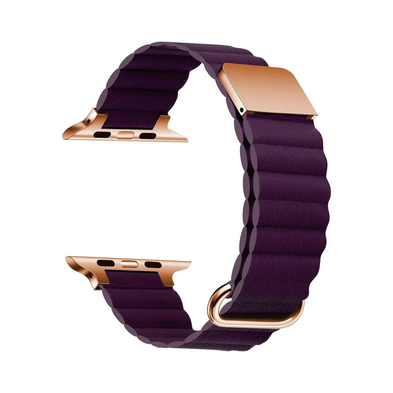 DL3 Mobilak Magnetic Closure System For Apple Watch Ultra Bands 49mm 45mm 44mm 42mm for iWatch Series 8 ultra 7 6 5 4 SE 3 2 Enhanced Adjustable Leather Strap For Men Or Women - Purple