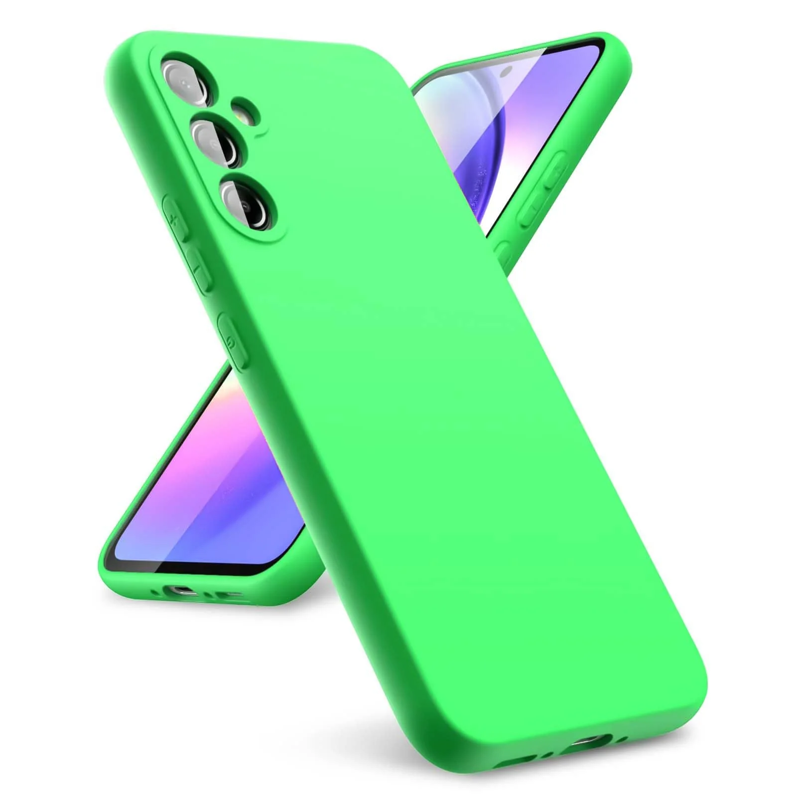 DL3 Mobilak Liquid Silicone Case for Samsung Galaxy S23 FE, Shock-absorbing protection, Scratch-resistant surface, Soft microfiber lining - Light Gren