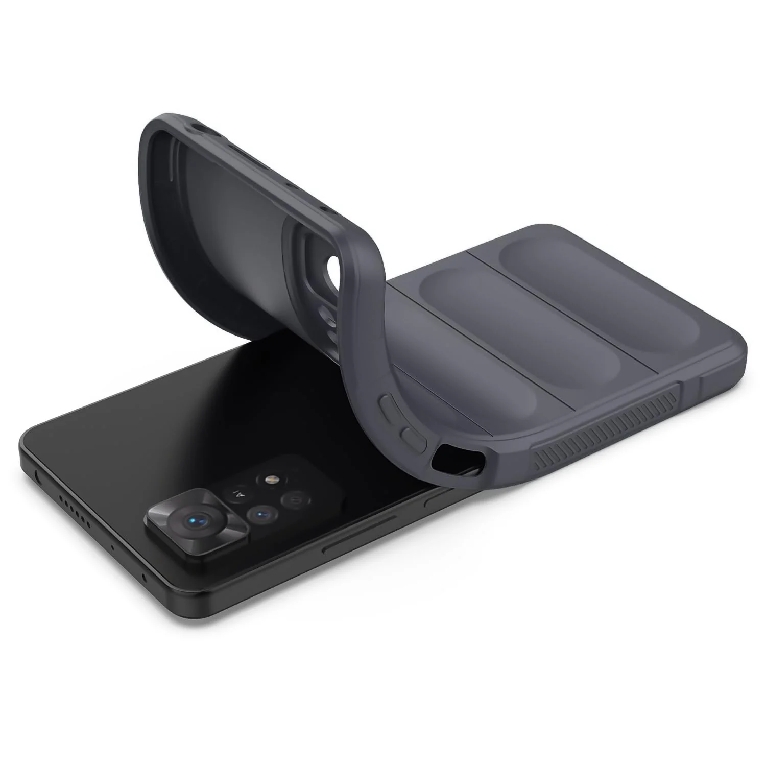 DL3 Mobilak Flexible Silicone and TPU Protective Case with Camera Protection for Xiaomi Redmi Note 11 4G / Note 11S - Dark Gray