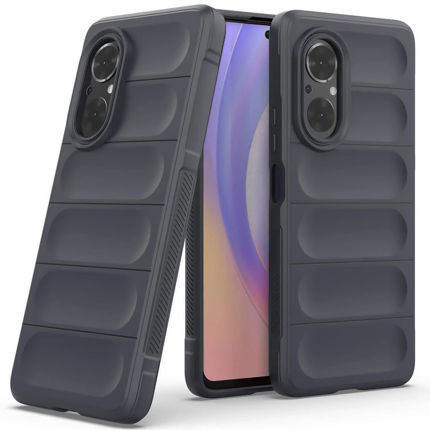 DL3 Mobilak Flexible Silicone and TPU Protective Case with Camera Protection for Huawei Nova 9 SE / Honor 50 SE - Dark Gray