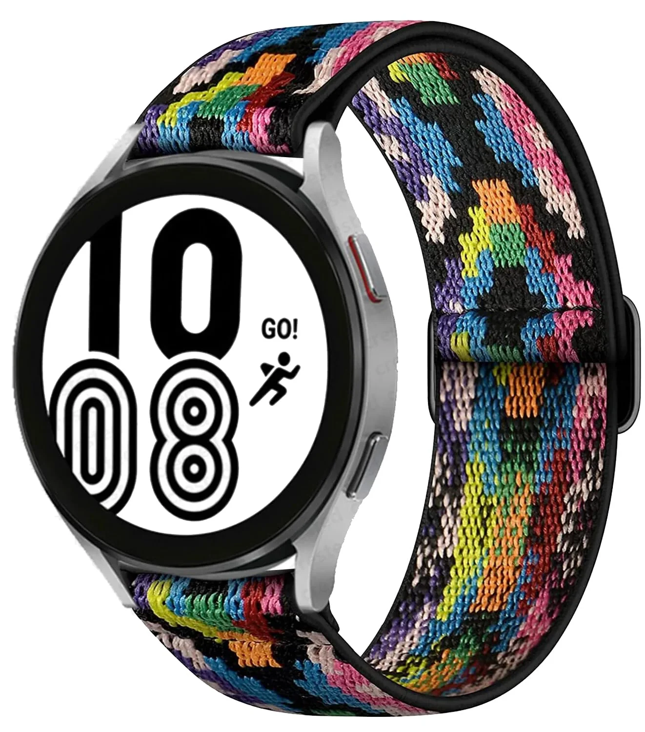 DL3 Mobilak Elastic Bands Compatible with Samsung Galaxy Watch 6 5 4 Bands 40mm 44mm/Watch 5 Pro Band 45mm/Watch 4 6 Classic Bands 42mm 43mm 46mm 47mm, Stretchy Nylon Solo Loop Strap - Black