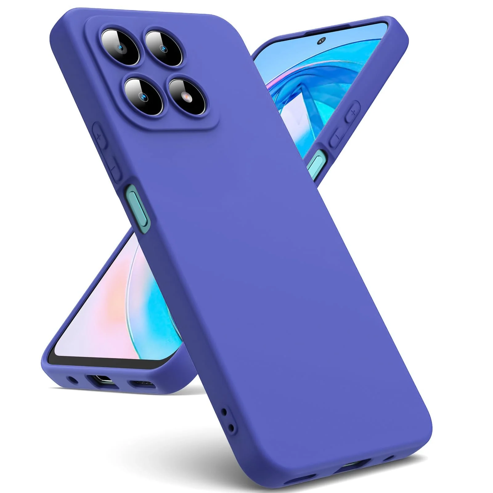 DL3 Mobilak Liquid Silicone Protective Case with Soft Microfiber Lining with Full Camera Protection for Honor X8A - Light Blue